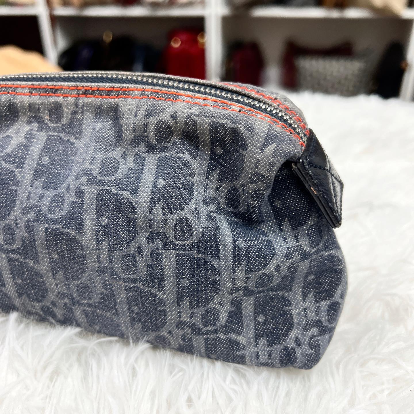 Christian Dior Pouch 牛仔布老花化妝袋