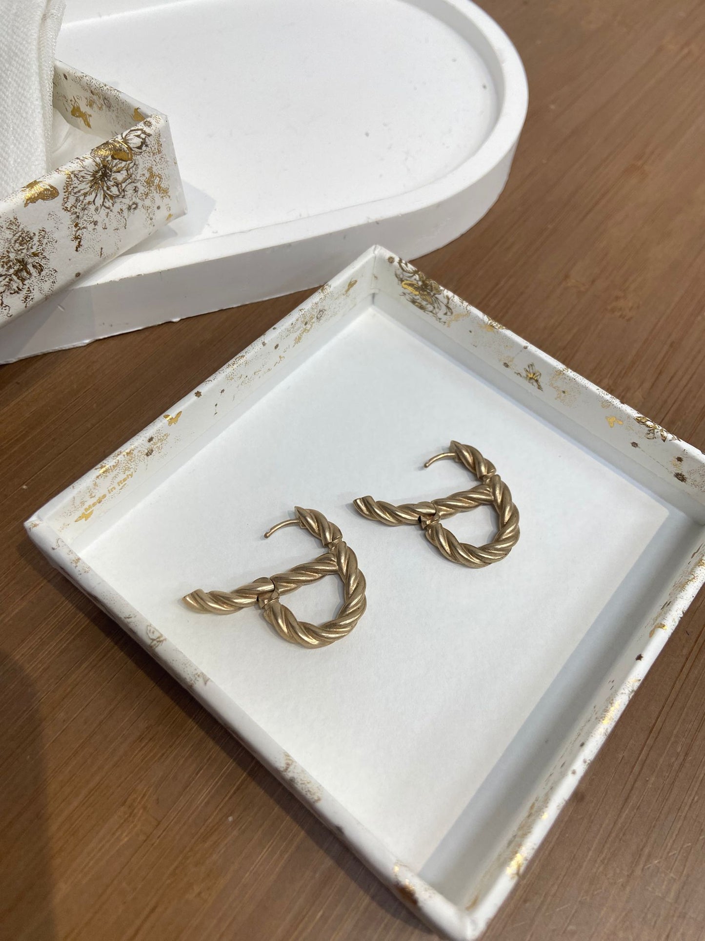 DIOR 麻花吊 耳環