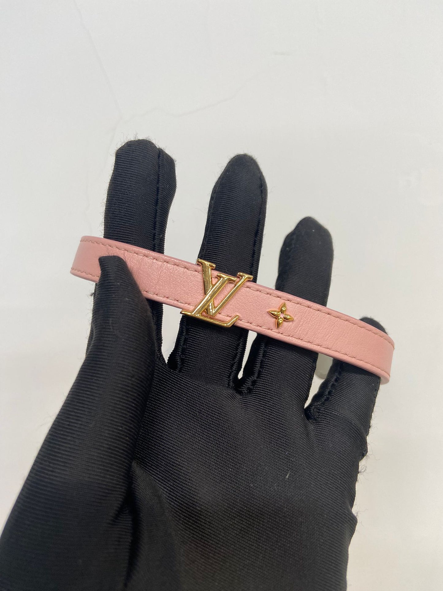 LV 金扣 粉色 手帶