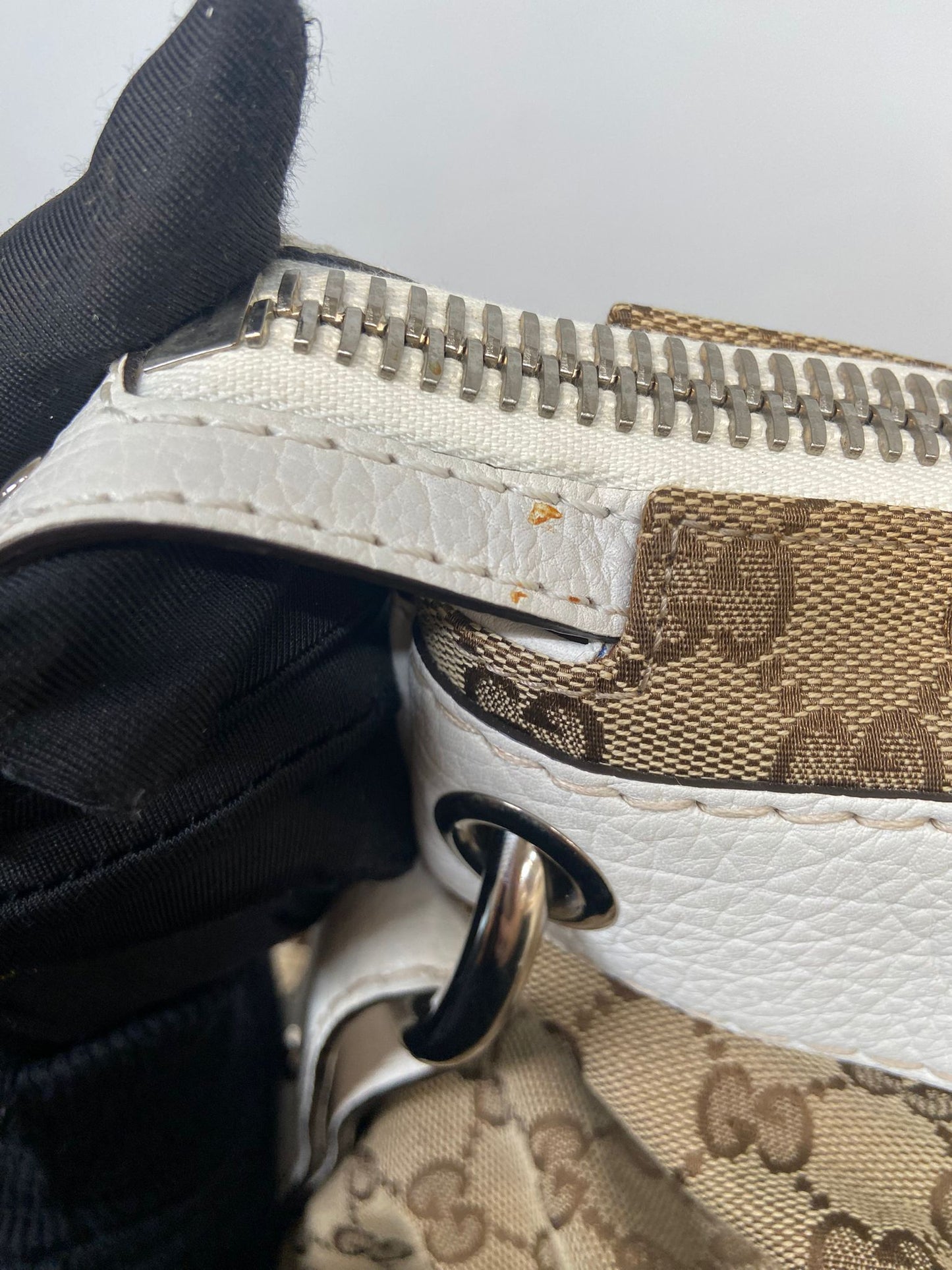 Gucci 牛皮編織手挽 竹子扣 單肩包