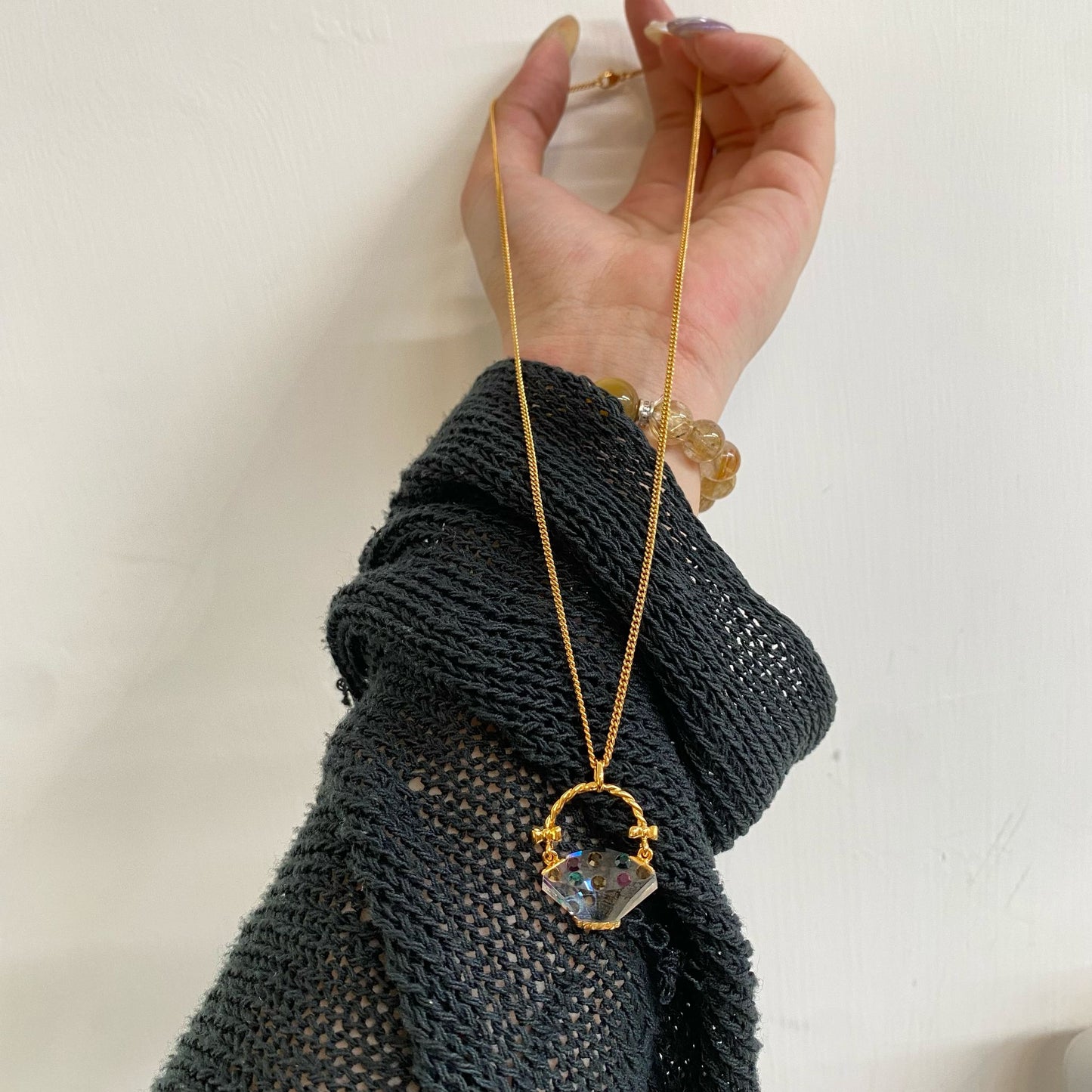 SWAROVSKI小籃子頸鏈 有盒
