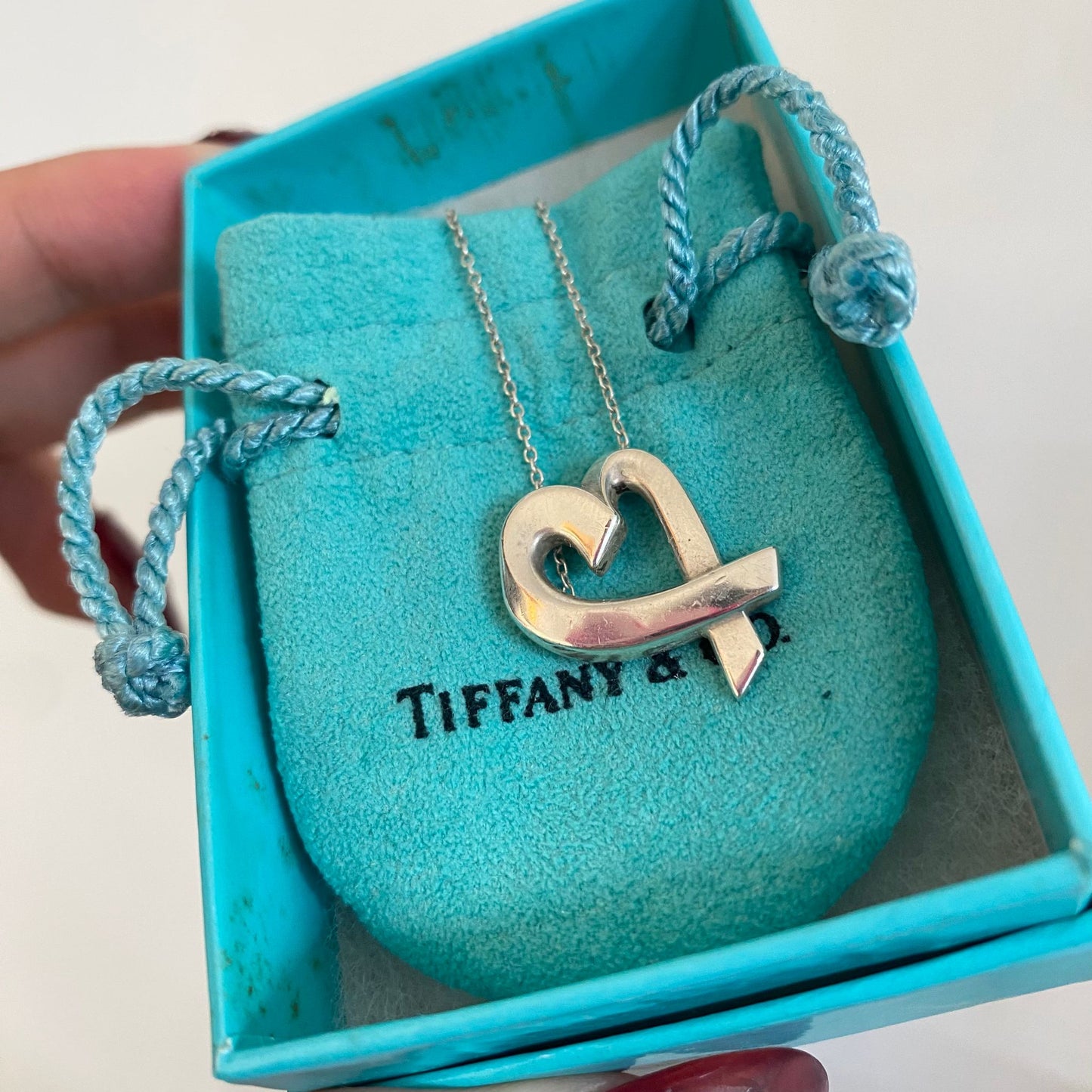 Tiffany心心頸鏈 有盒有塵袋