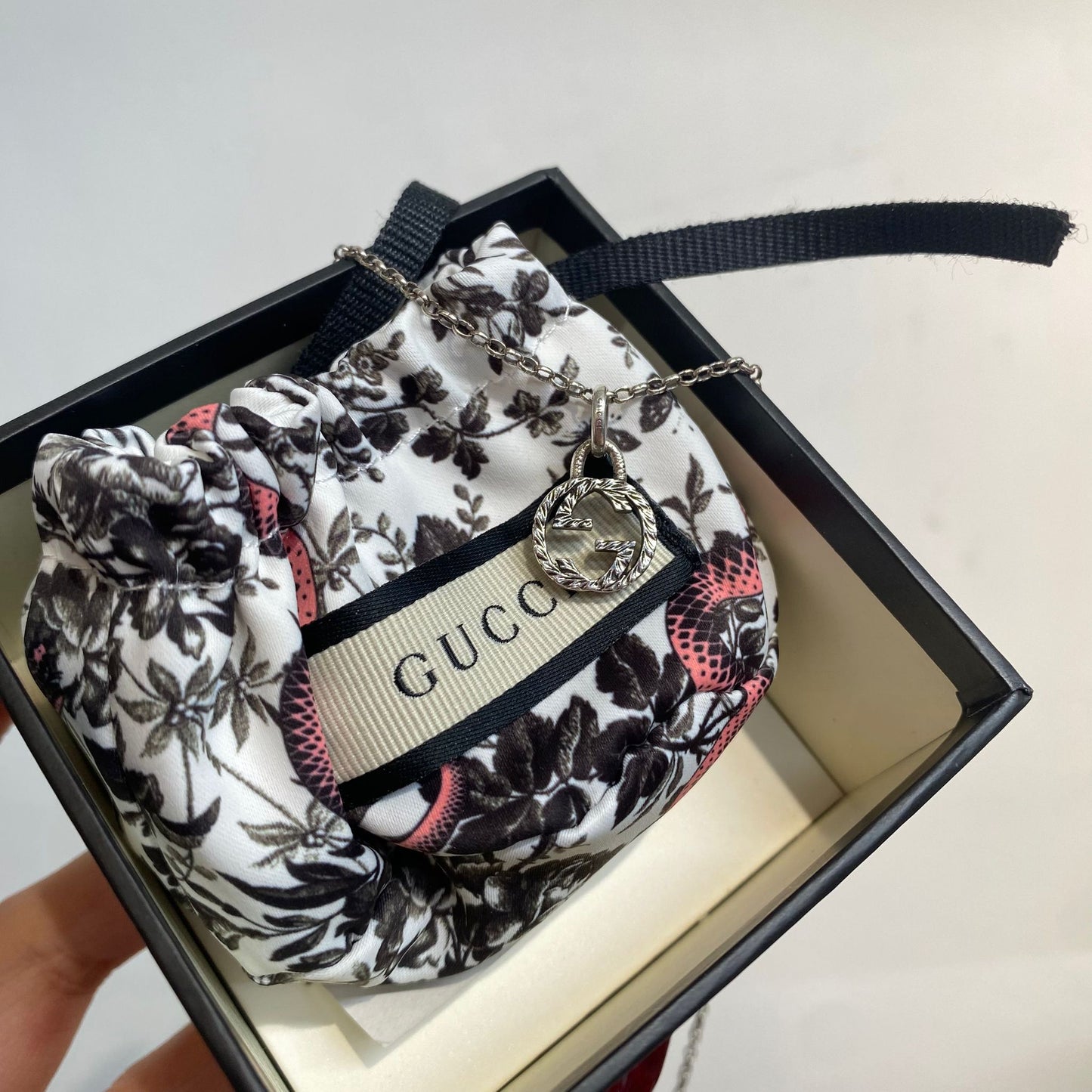 GUCCI 925純銀頸鏈 有盒有塵袋