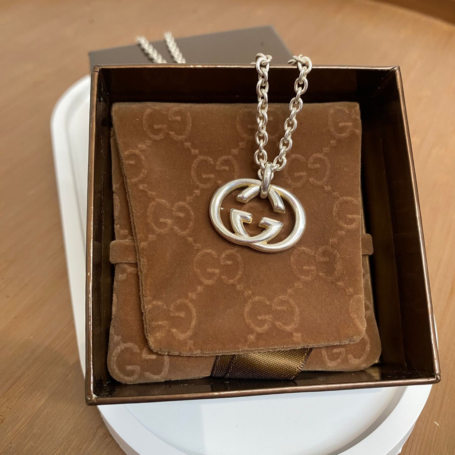 GUCCI 925純銀頸鏈 有盒有塵袋