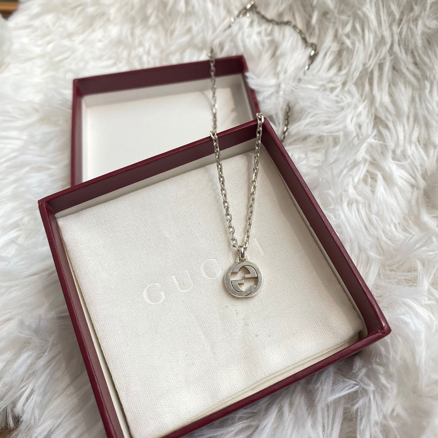 GUCCI 925純銀頸鏈 有盒有塵袋