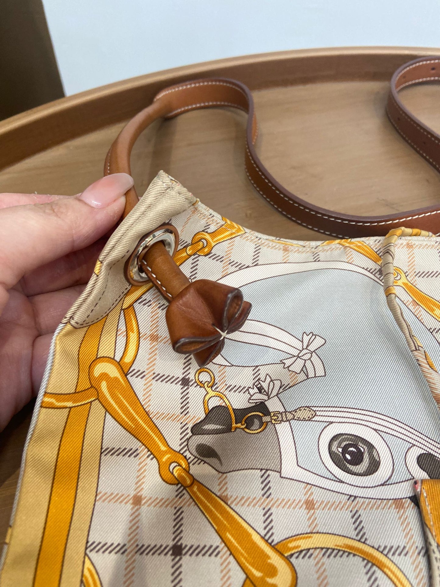 Hermes silk in Aline bag
