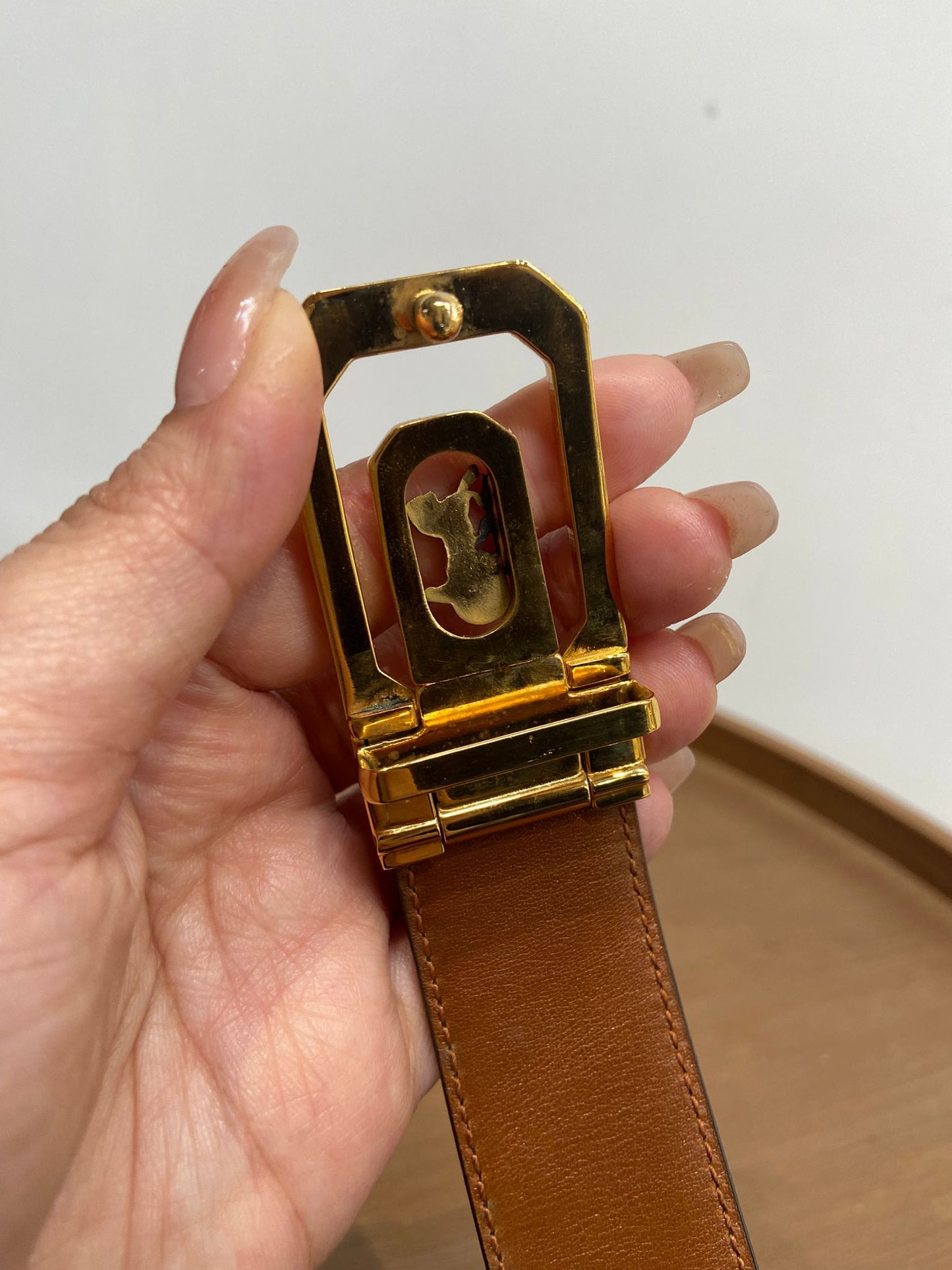 CELINE Belt 馬車扣 雙面皮帶