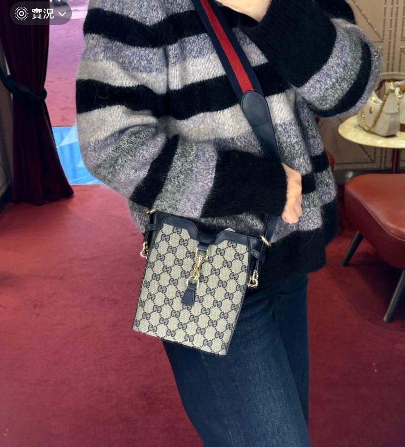 GUCCI jackie gg 老花迷你桶袋