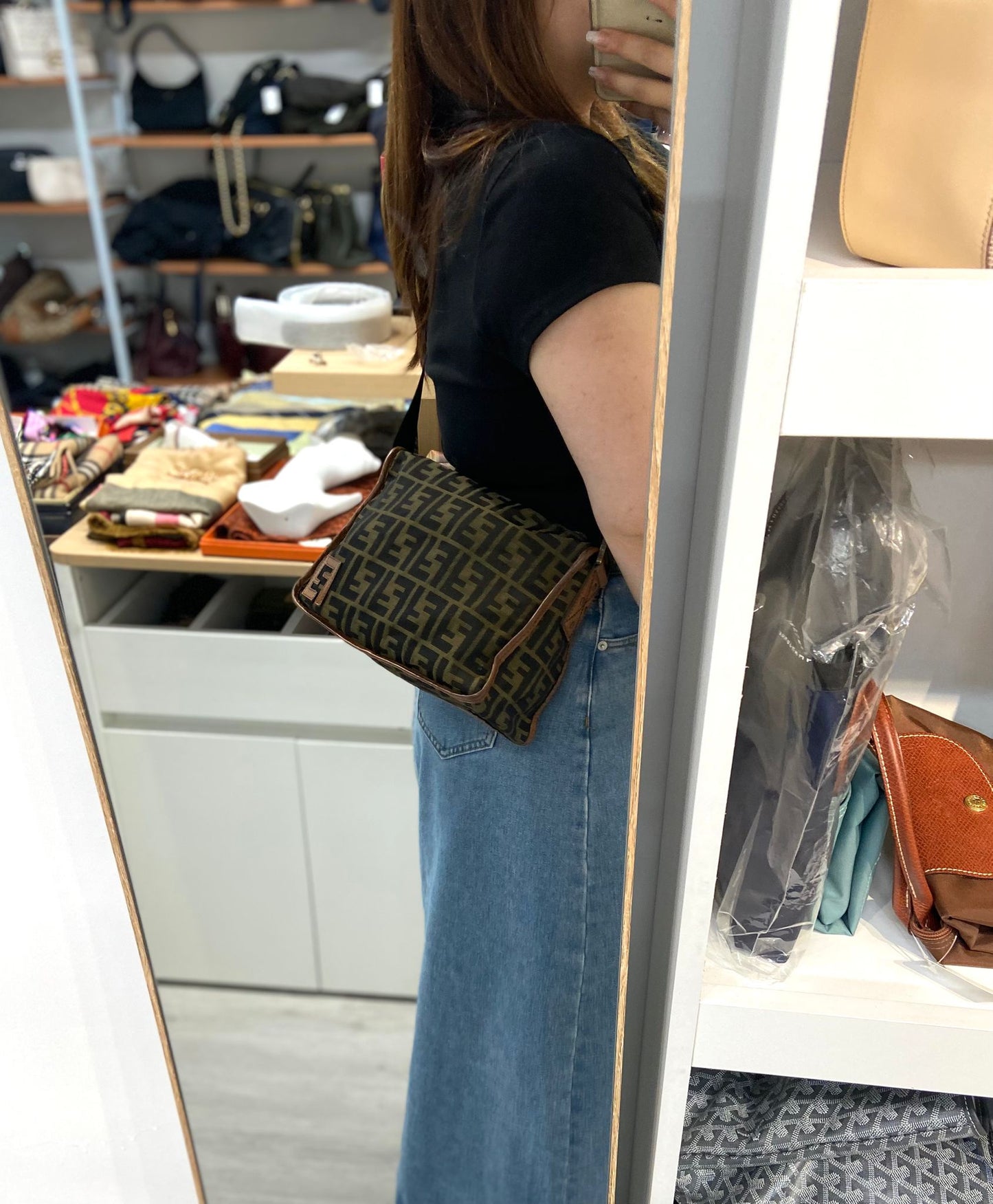 FENDI FF 老花 斜孭袋