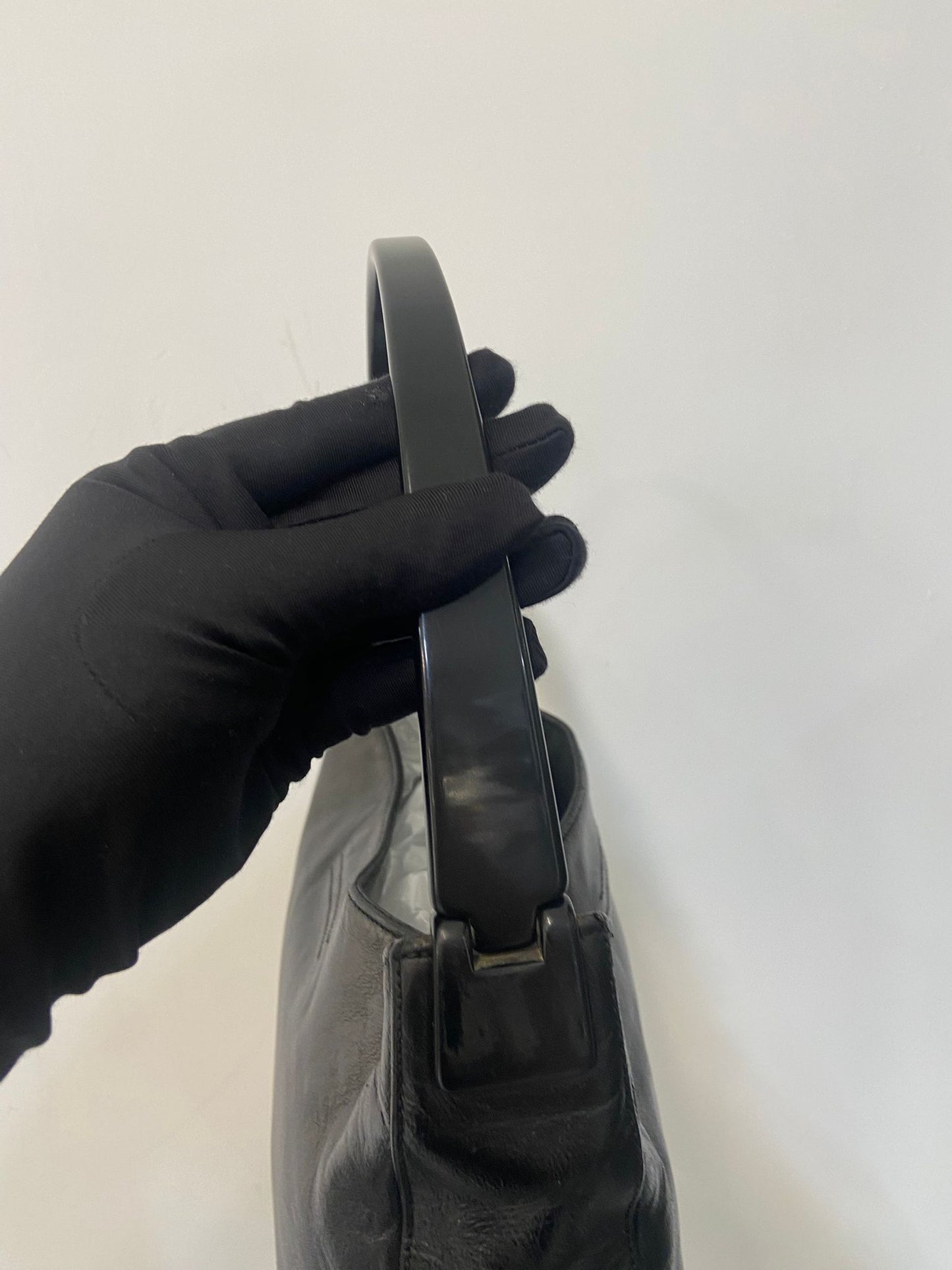 Prada plastic handle hobo bag