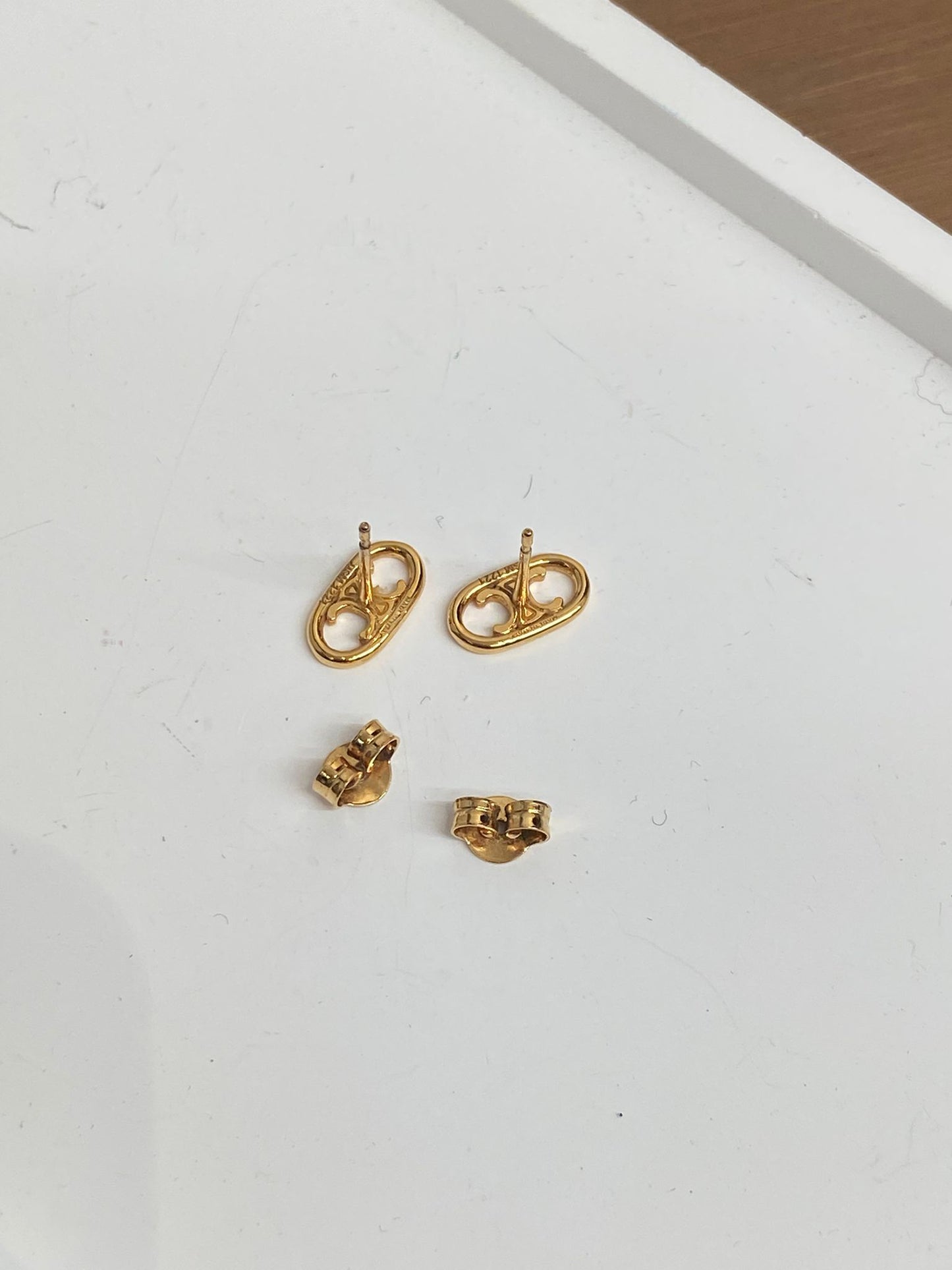 Celine 凱旋門 logo mini 耳環