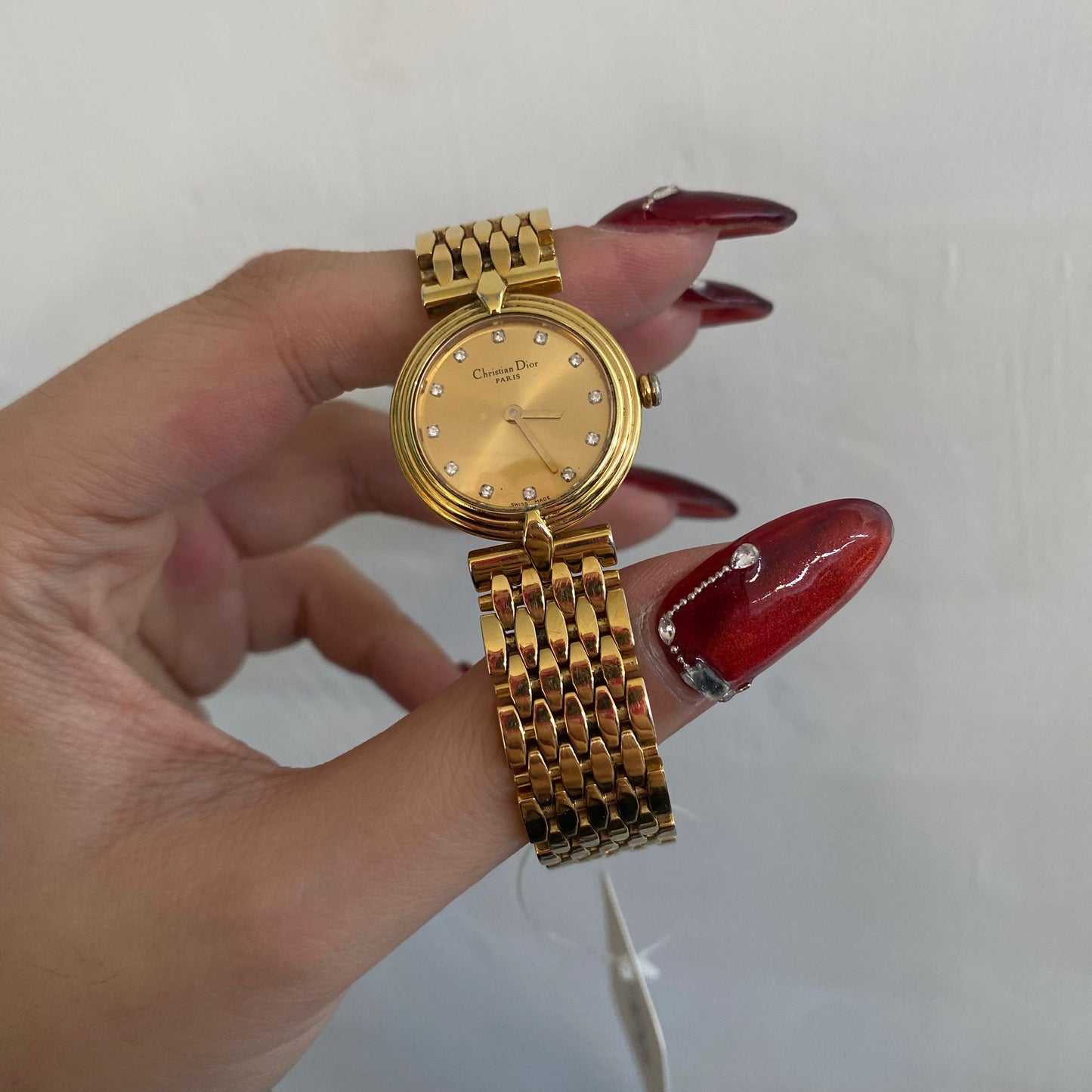 DIOR 金色閃鑽手錶