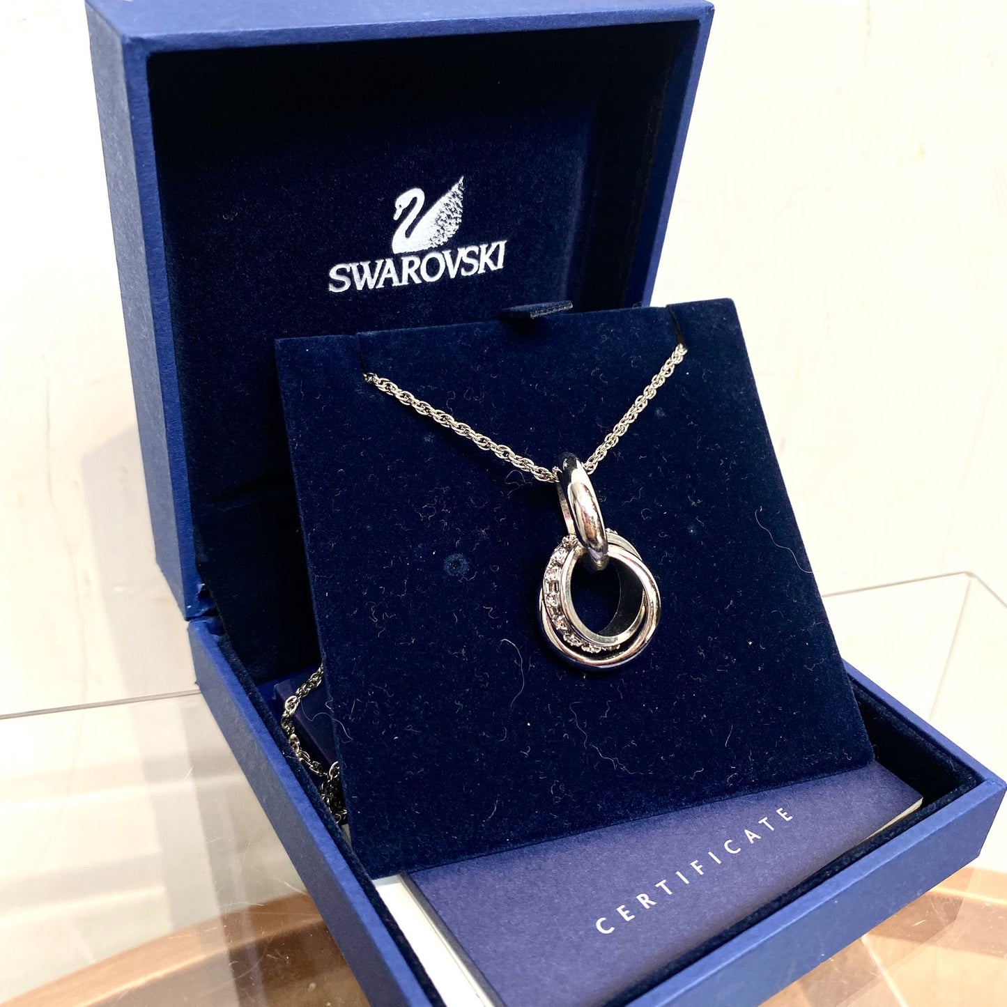 SWAROVSKI 戒指款頸鏈 有盒