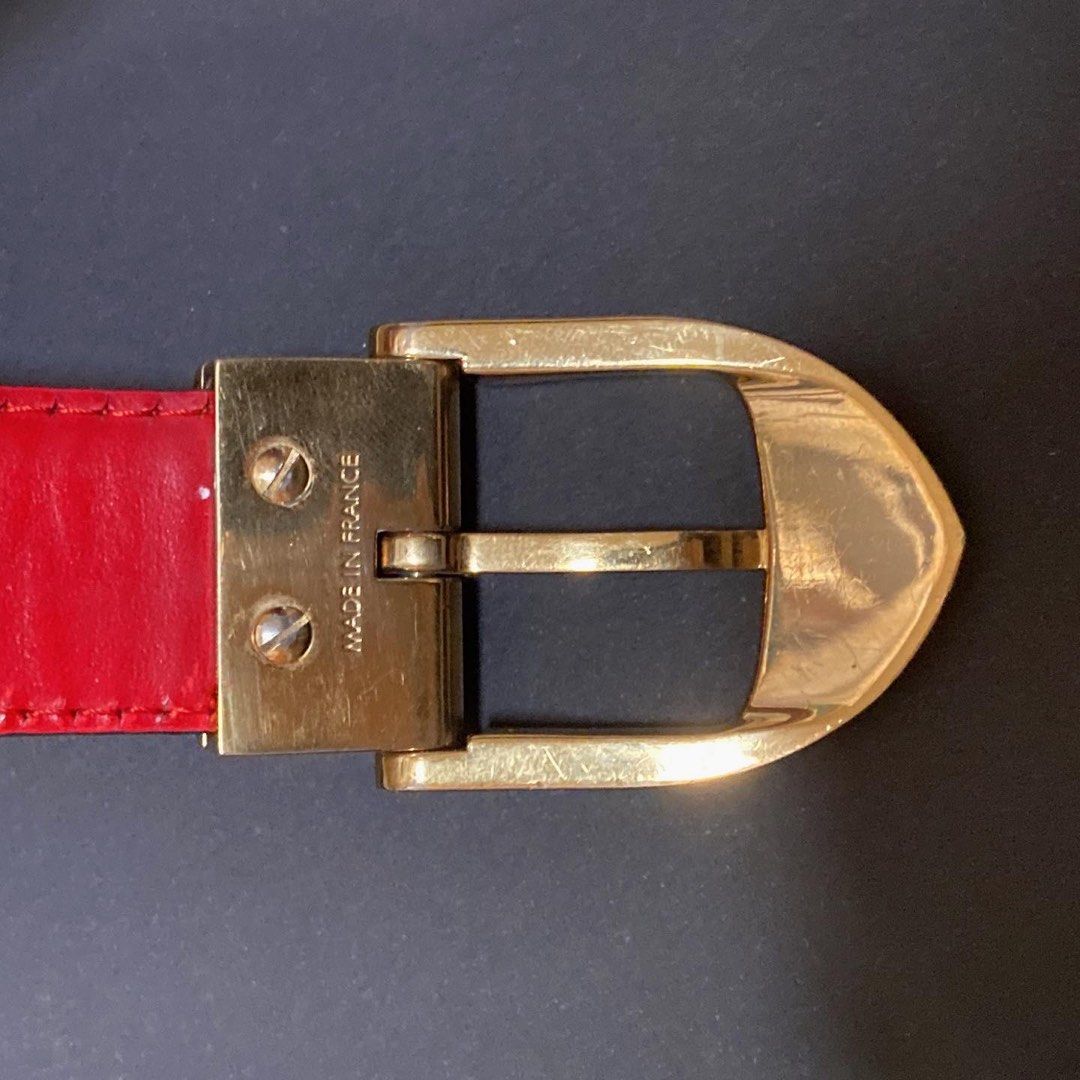 Louis Vuitton Red Leather Belt LV色真皮皮帶