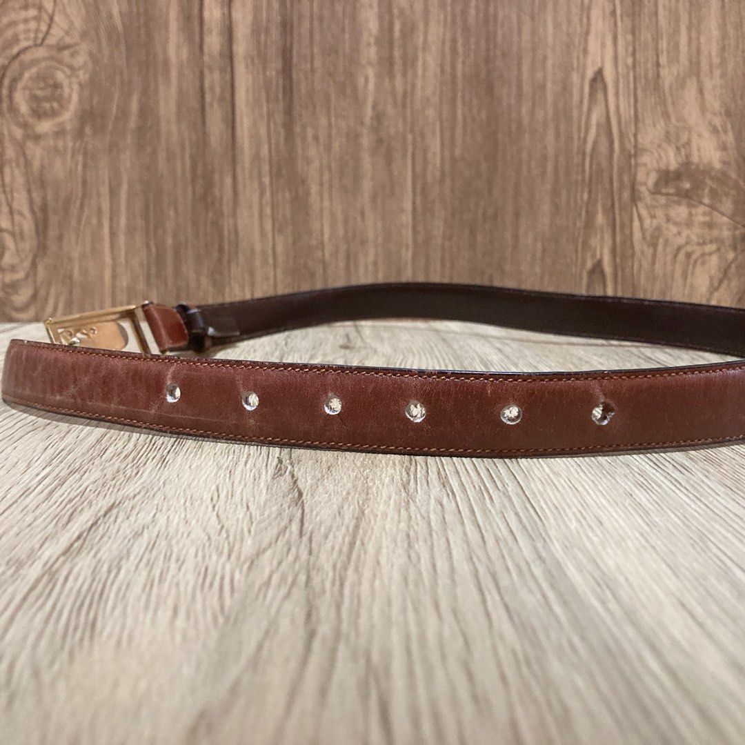 Celine Carriage Logo Belt 啡色真皮馬車Logo皮帶