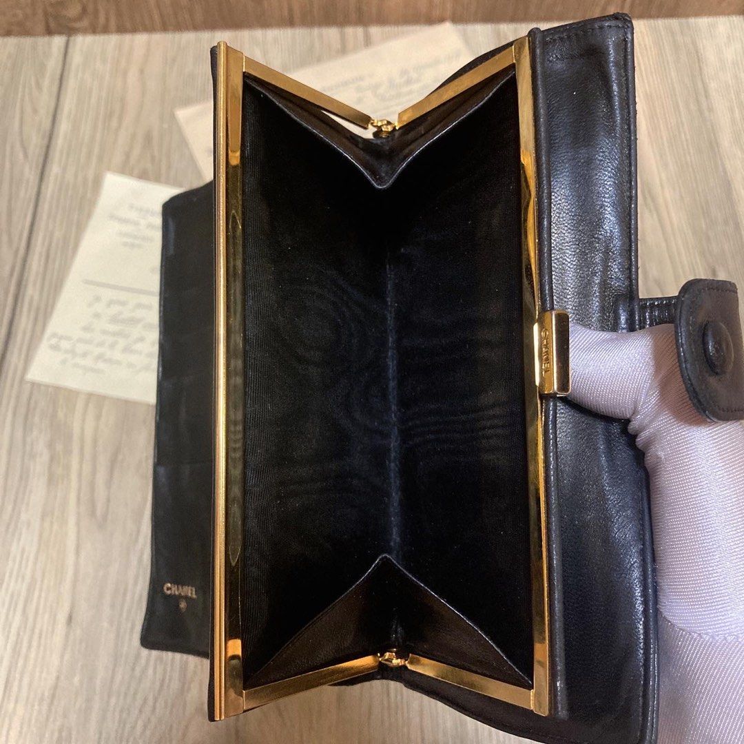 Chanel Lambskin Black Long Wallet 羊皮黑色長銀包