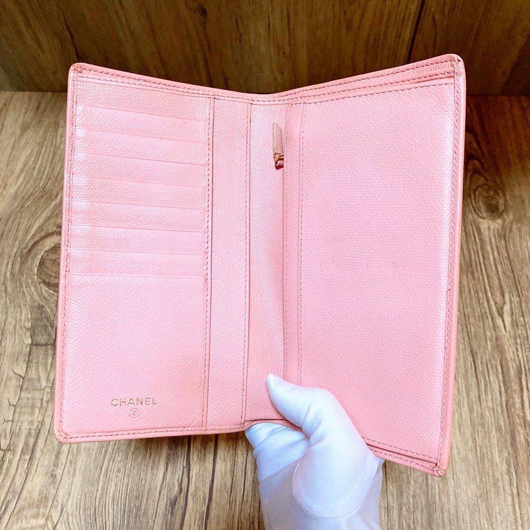 Chanel Leather Long Wallet (Pink) 粉色長銀包