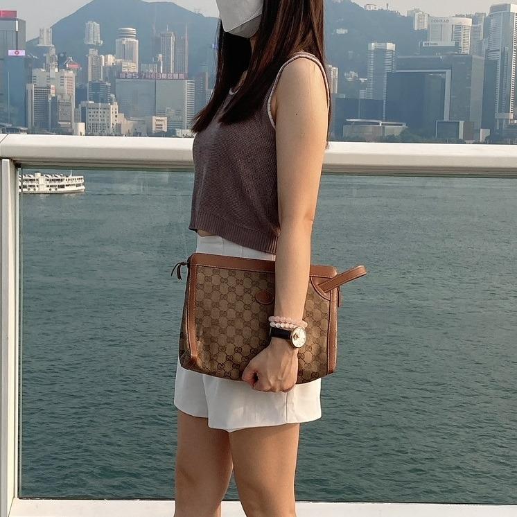 Gucci Monogram Classic Clutch Vintage 老花手提包