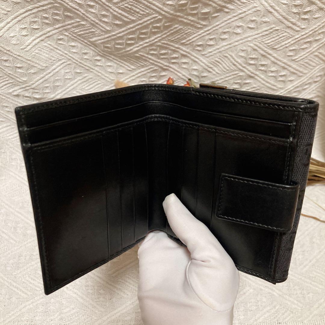 Gucci GG Black Wallet 老花黑色短銀包