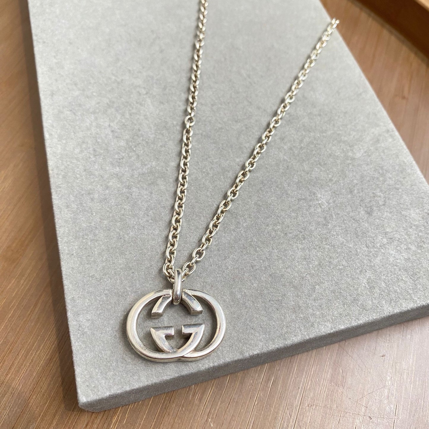 GUCCI 925純銀頸鏈 有盒有塵袋