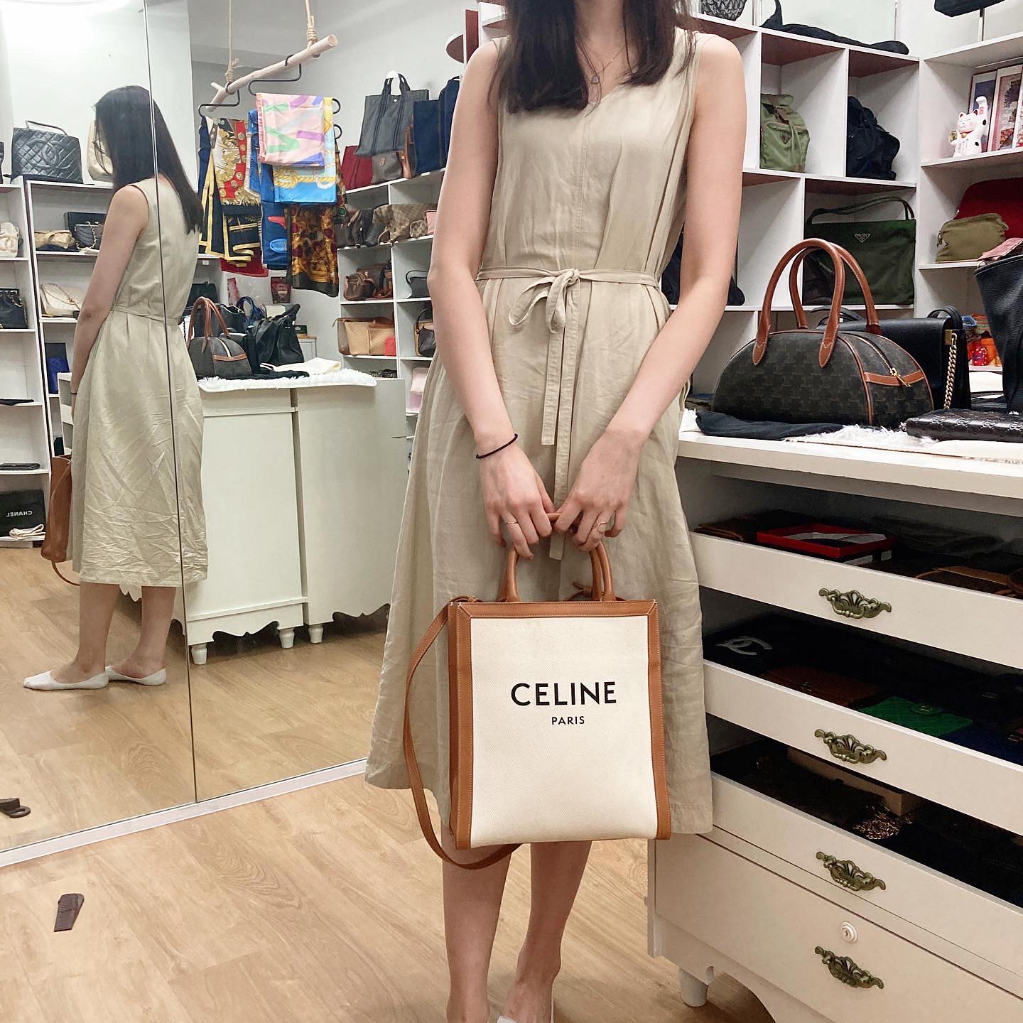 Celine Small Vertical Cabas in Canvas