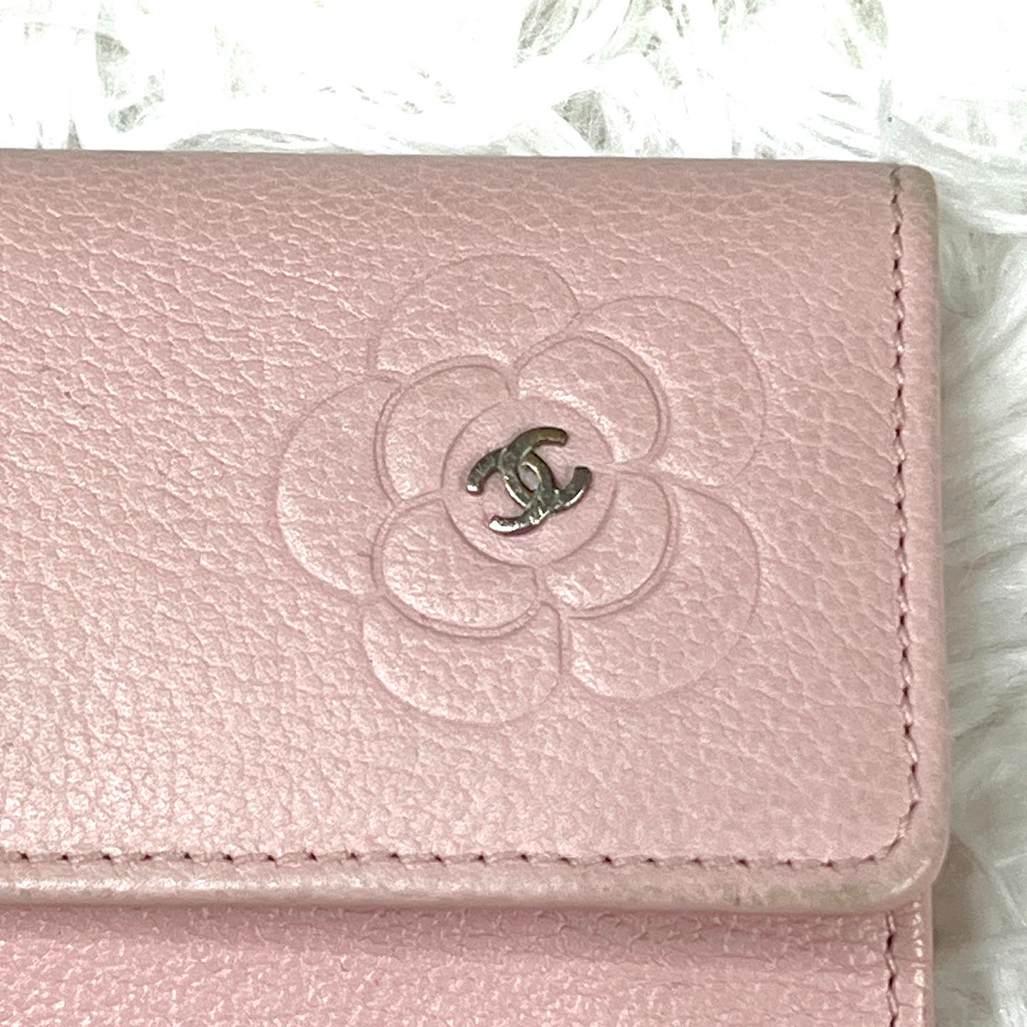 Chanel Pink Leather Cardholder 粉紅色花花卡片套