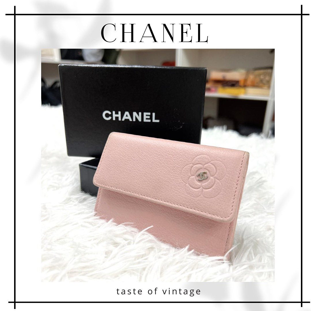 Chanel Pink Leather Cardholder 粉紅色花花卡片套