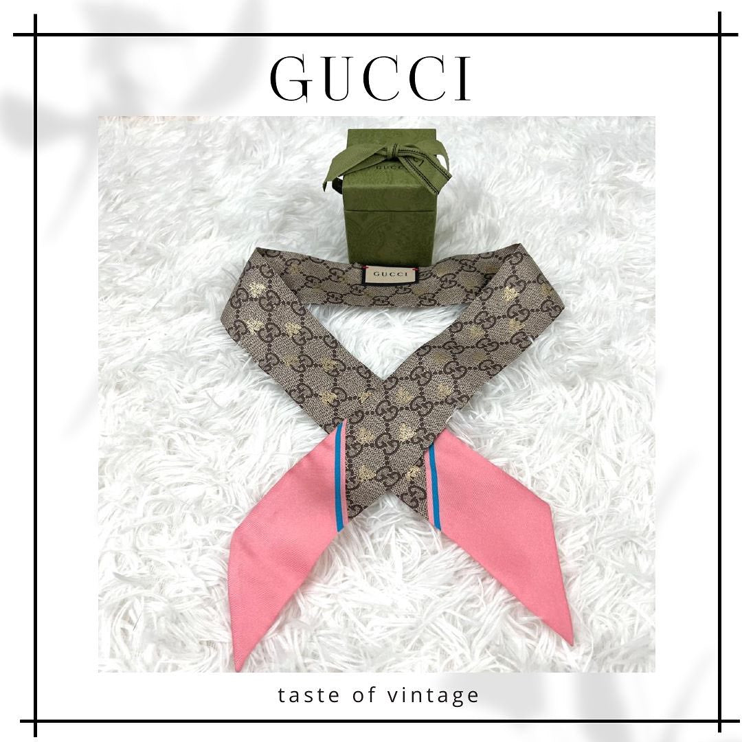 Gucci Twilly 100% Silk 真絲絲巾 連原裝盒