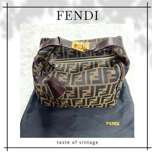 FENDI Zucca Handbag 老花飯盒包 連塵袋