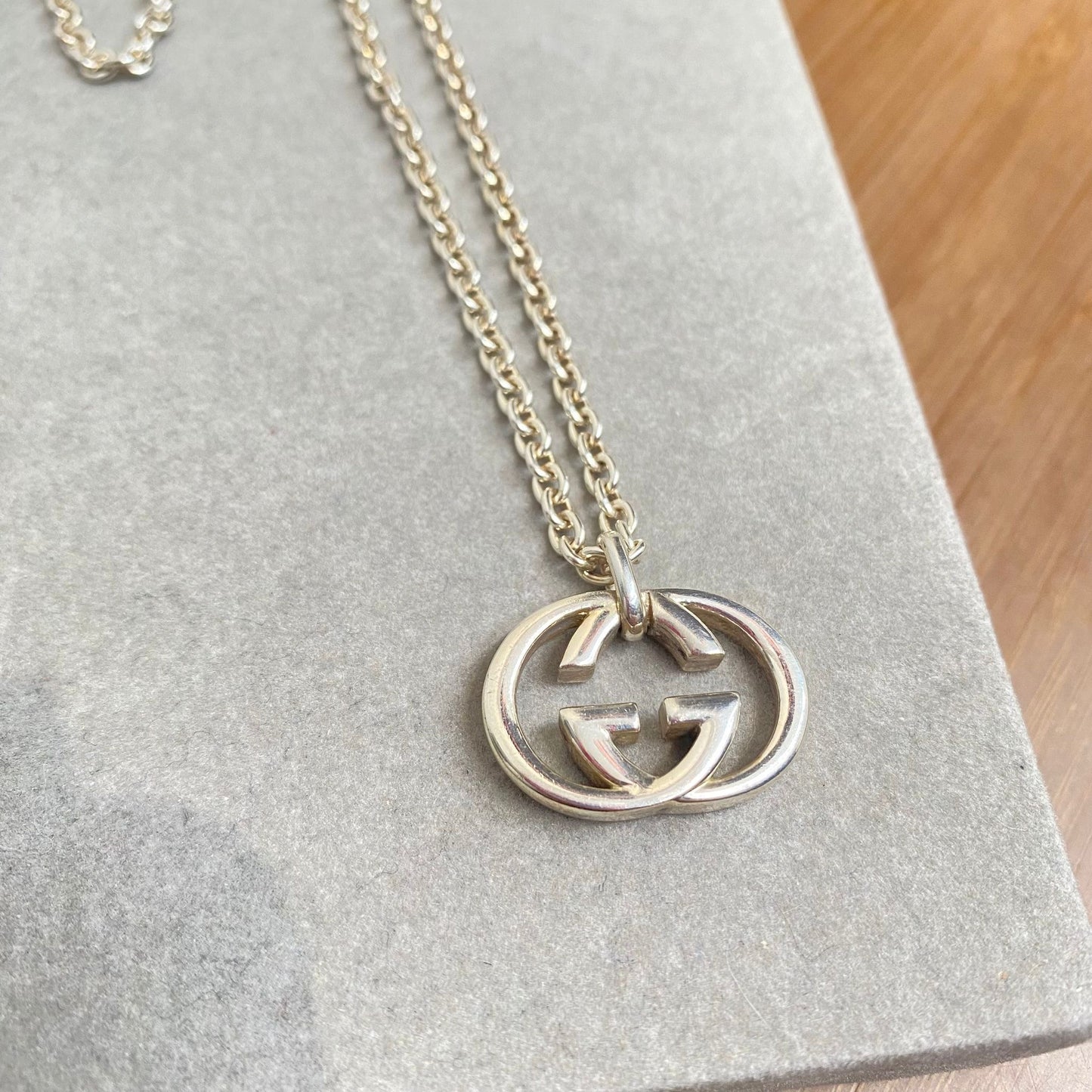 GUCCI 925純銀頸鏈 有盒有塵袋