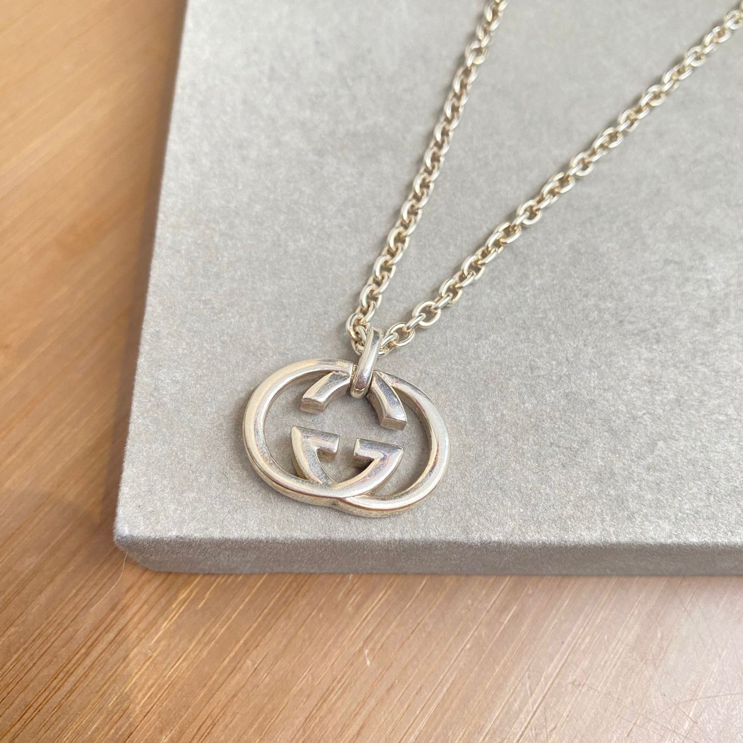 GUCCI 925純銀頸鏈 有盒有塵袋