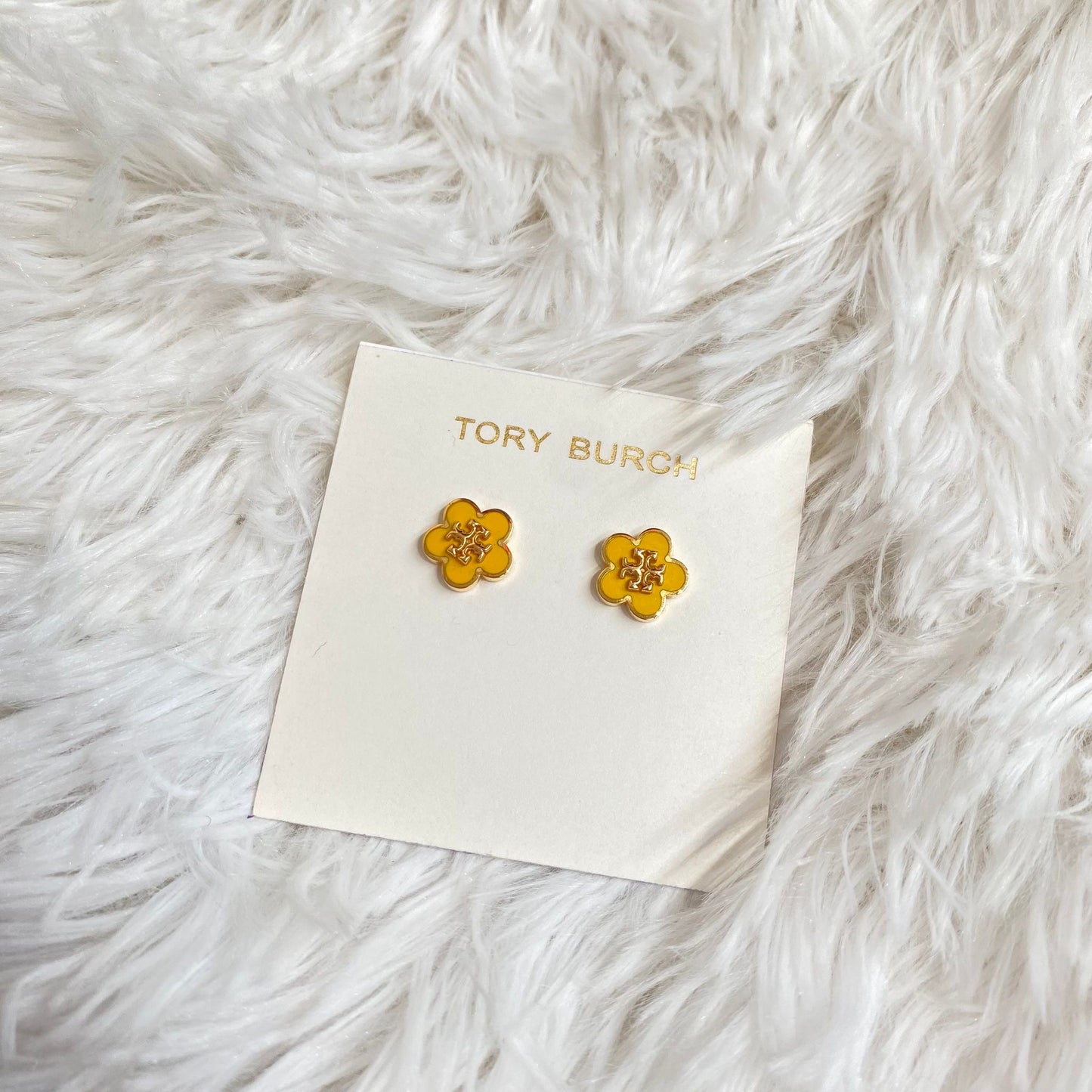 Tory Burch 花花耳針耳環 有盒有塵袋