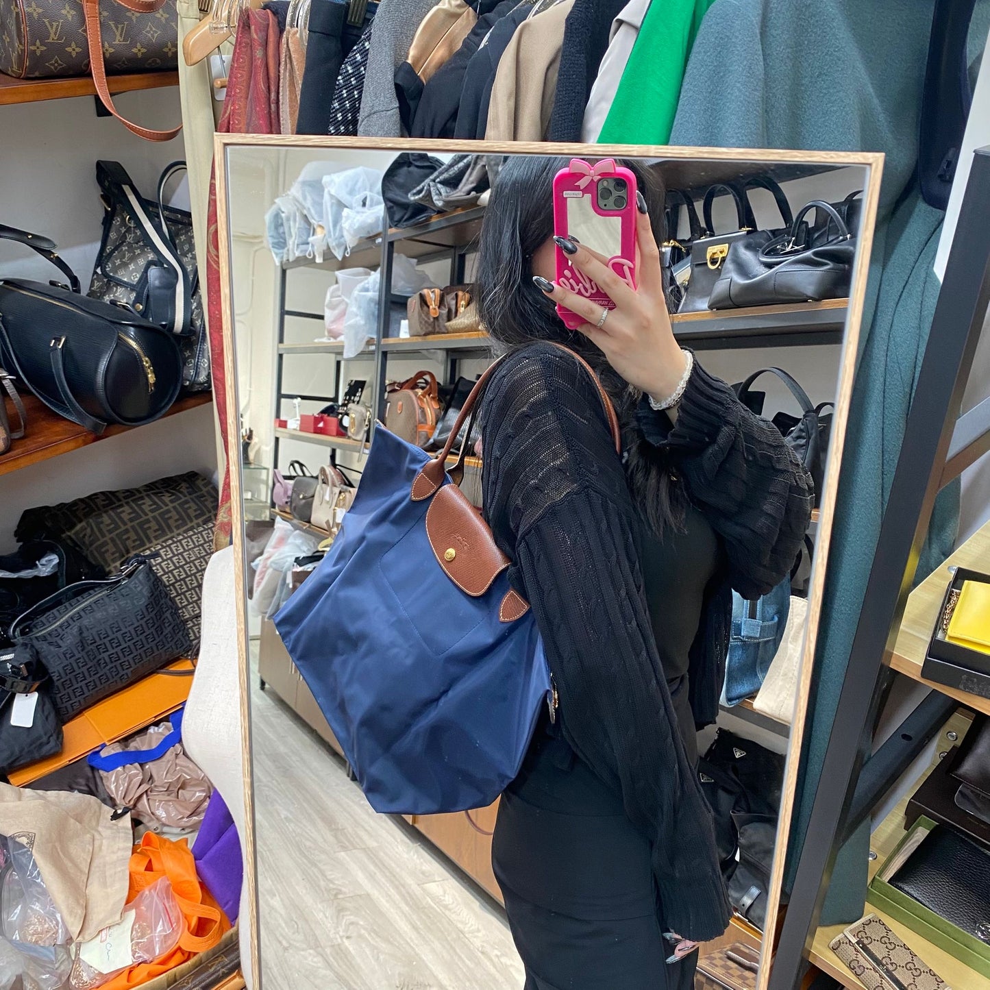 Longchamp Tote 深藍