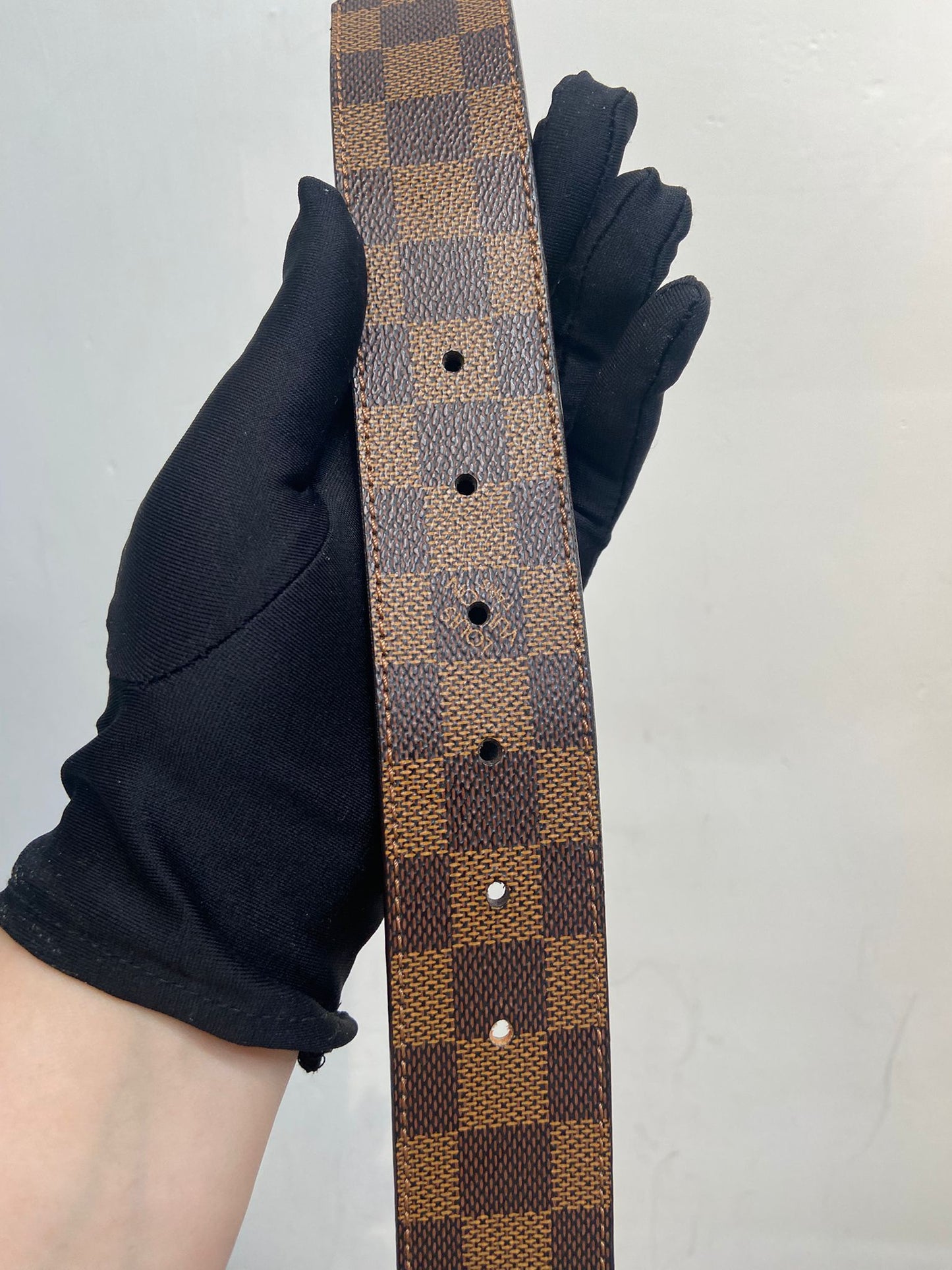 LV 啡色棋盤皮帶