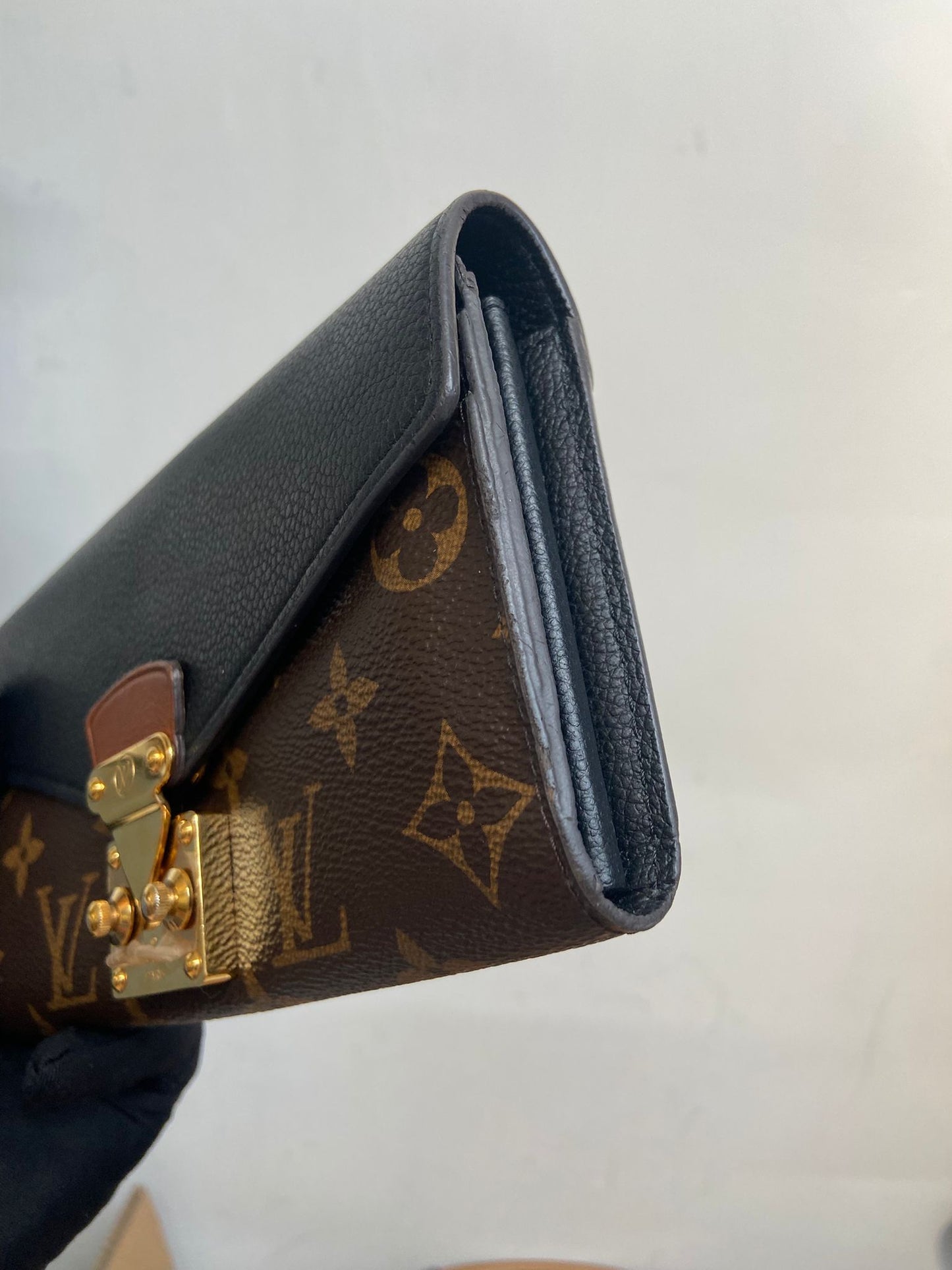 LV 長銀包黑色拼老花