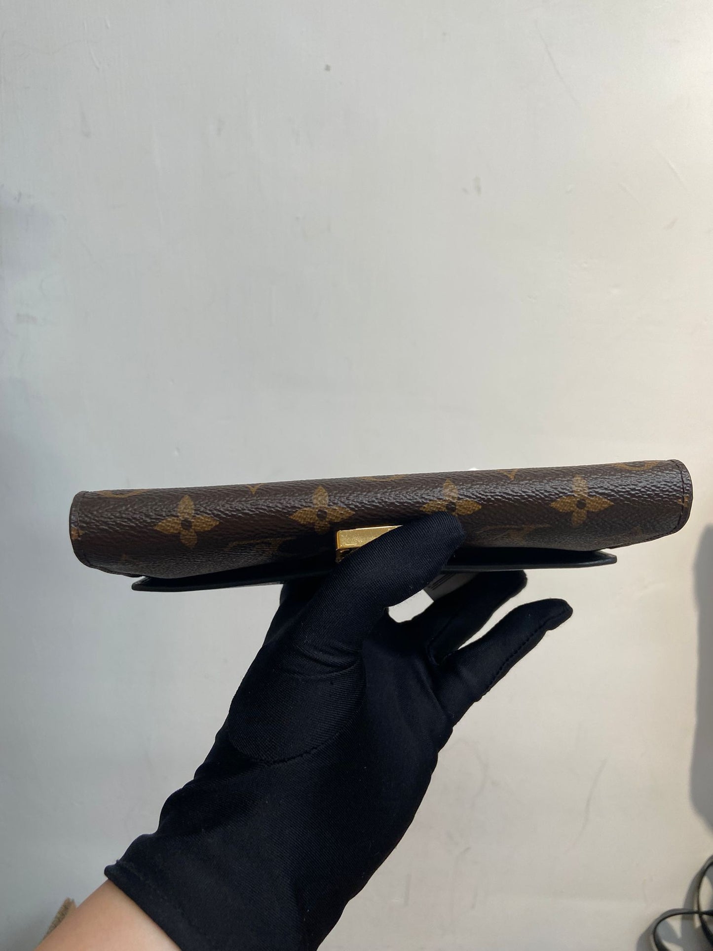 LV 長銀包黑色拼老花
