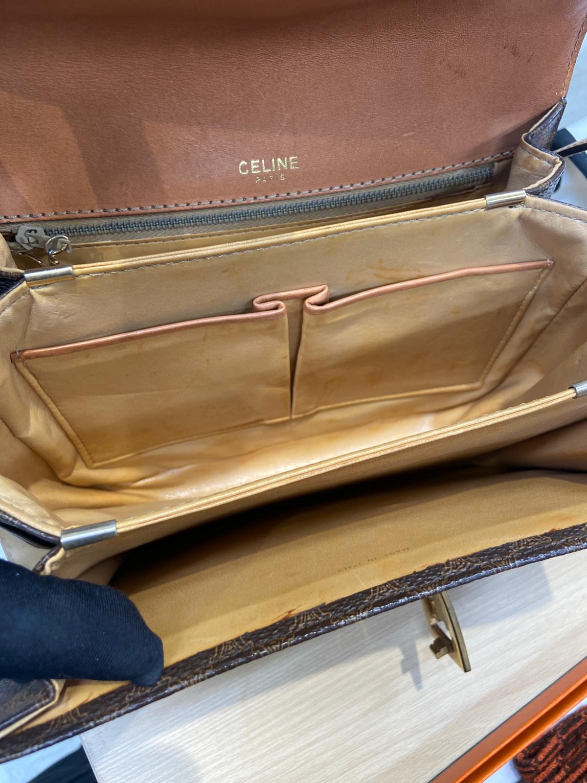 Celine 老花馬車扣 Box 空姐包