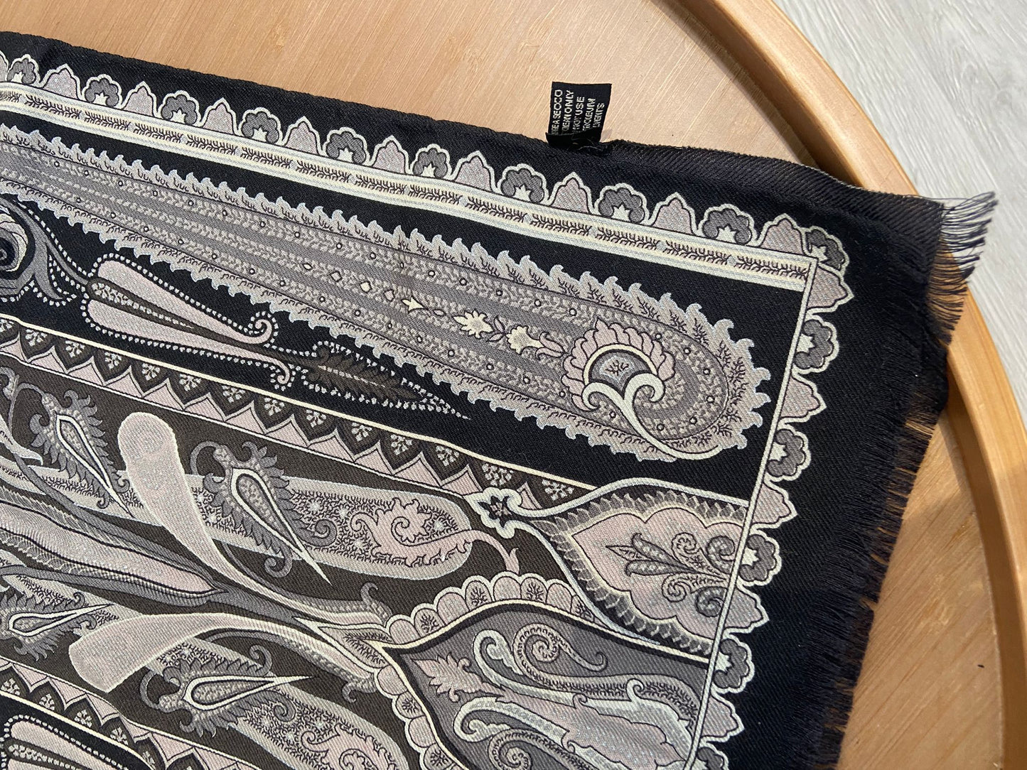 Etro 黑灰 長絲巾