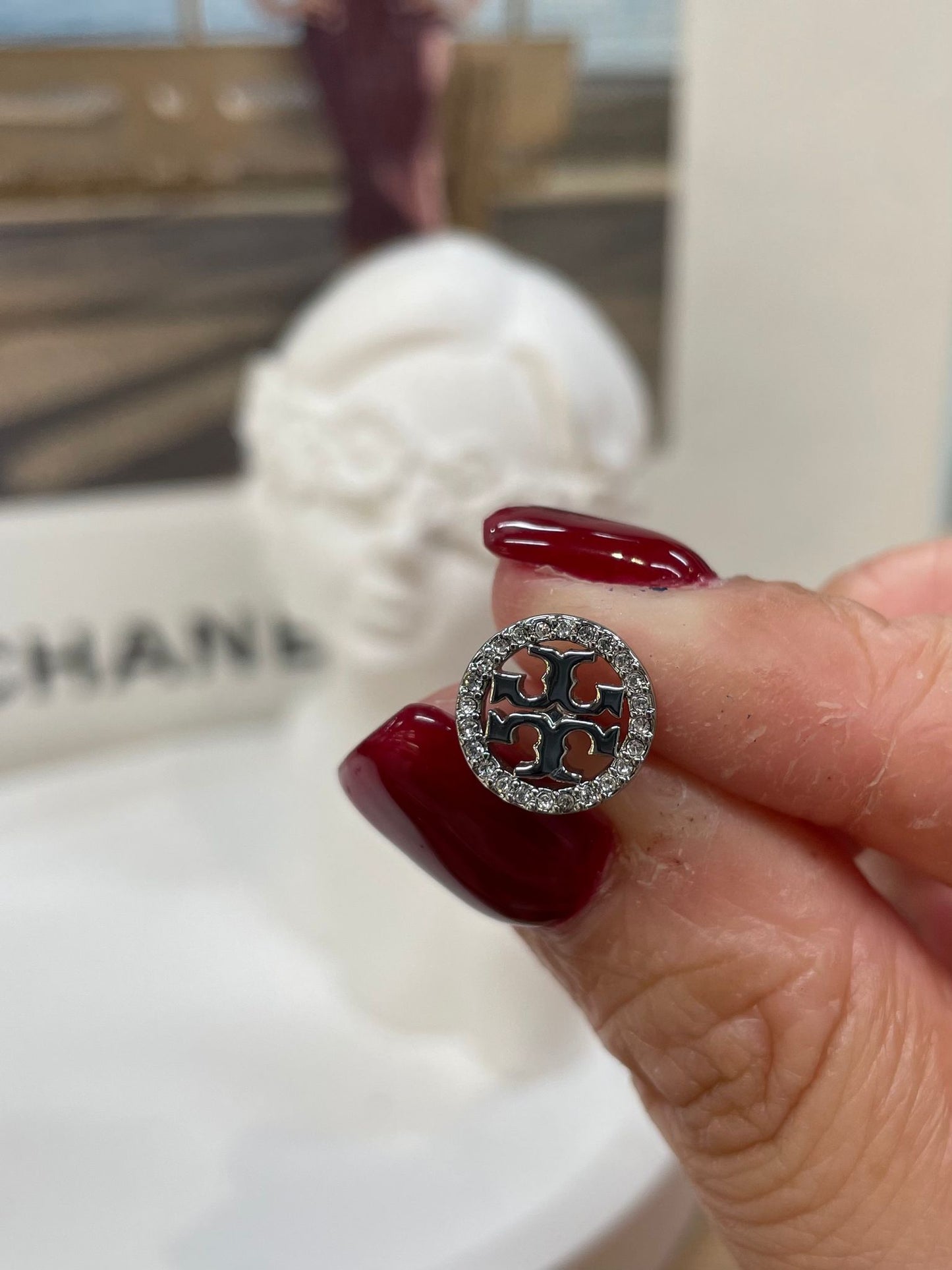 Tory burch logo閃石耳環