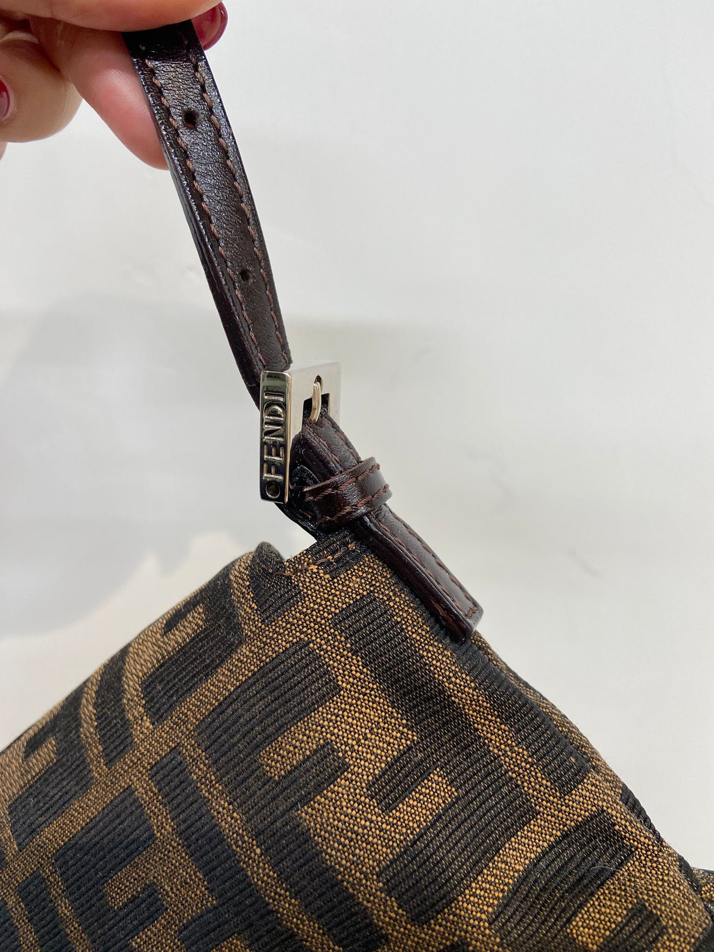 Fendi baguette 雙蓋老花法棍包