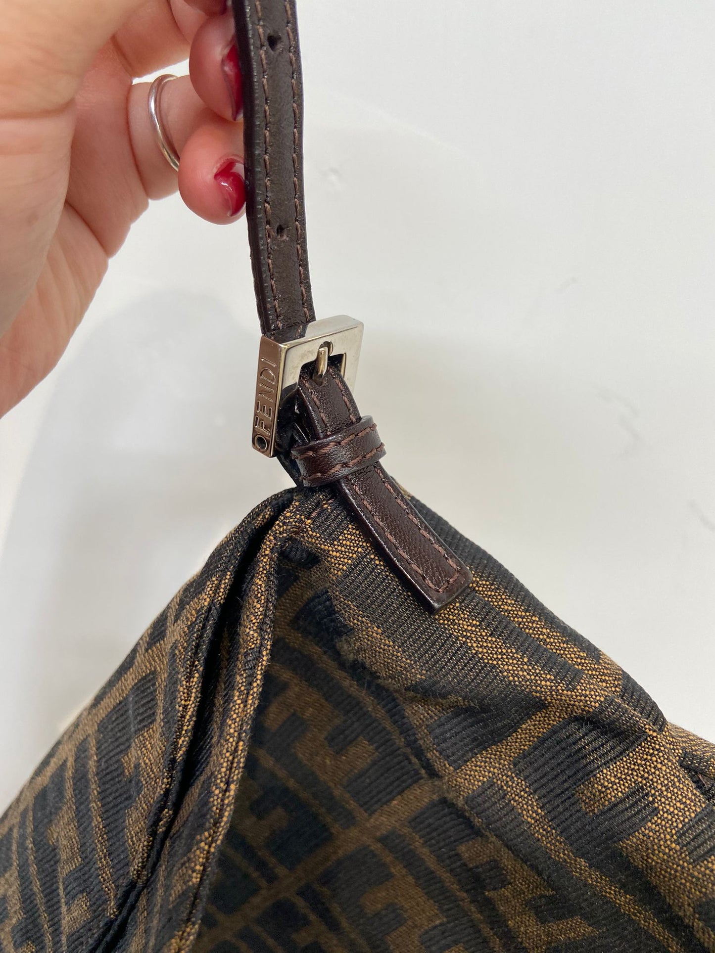 Fendi baguette 雙蓋老花法棍包
