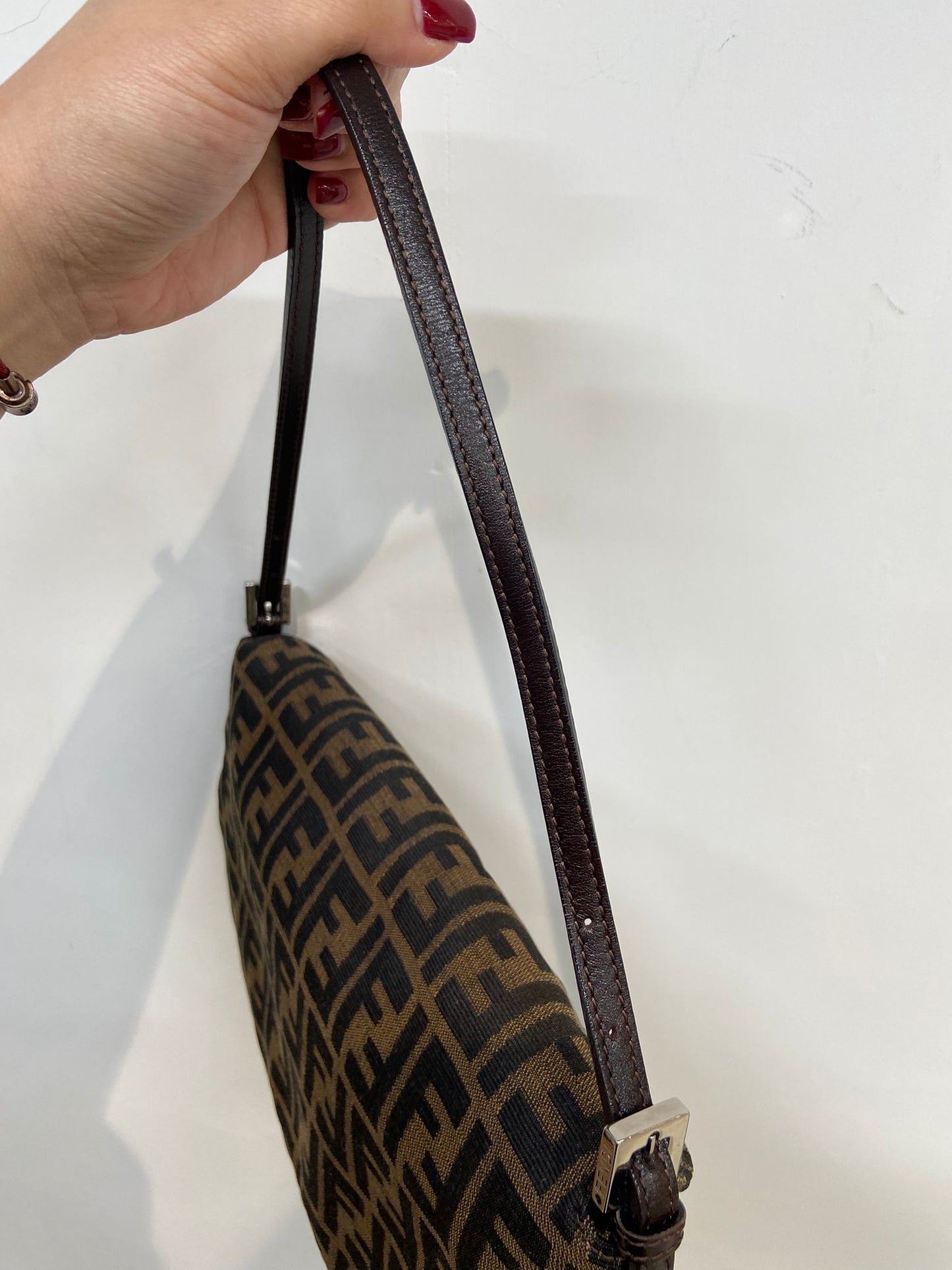 Fendi baguette 雙蓋老花法棍包