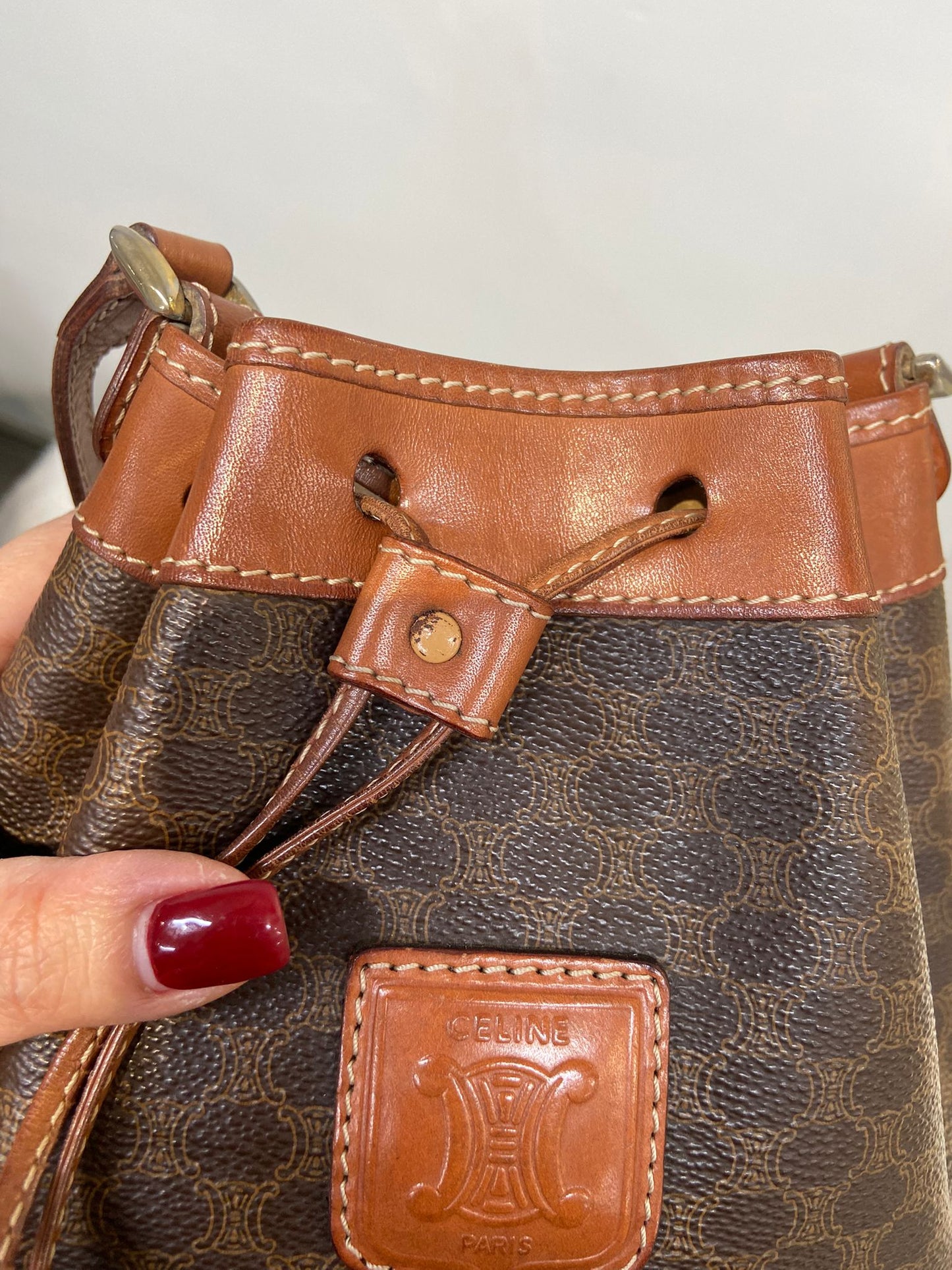 CELINE 老花斜孭水桶袋