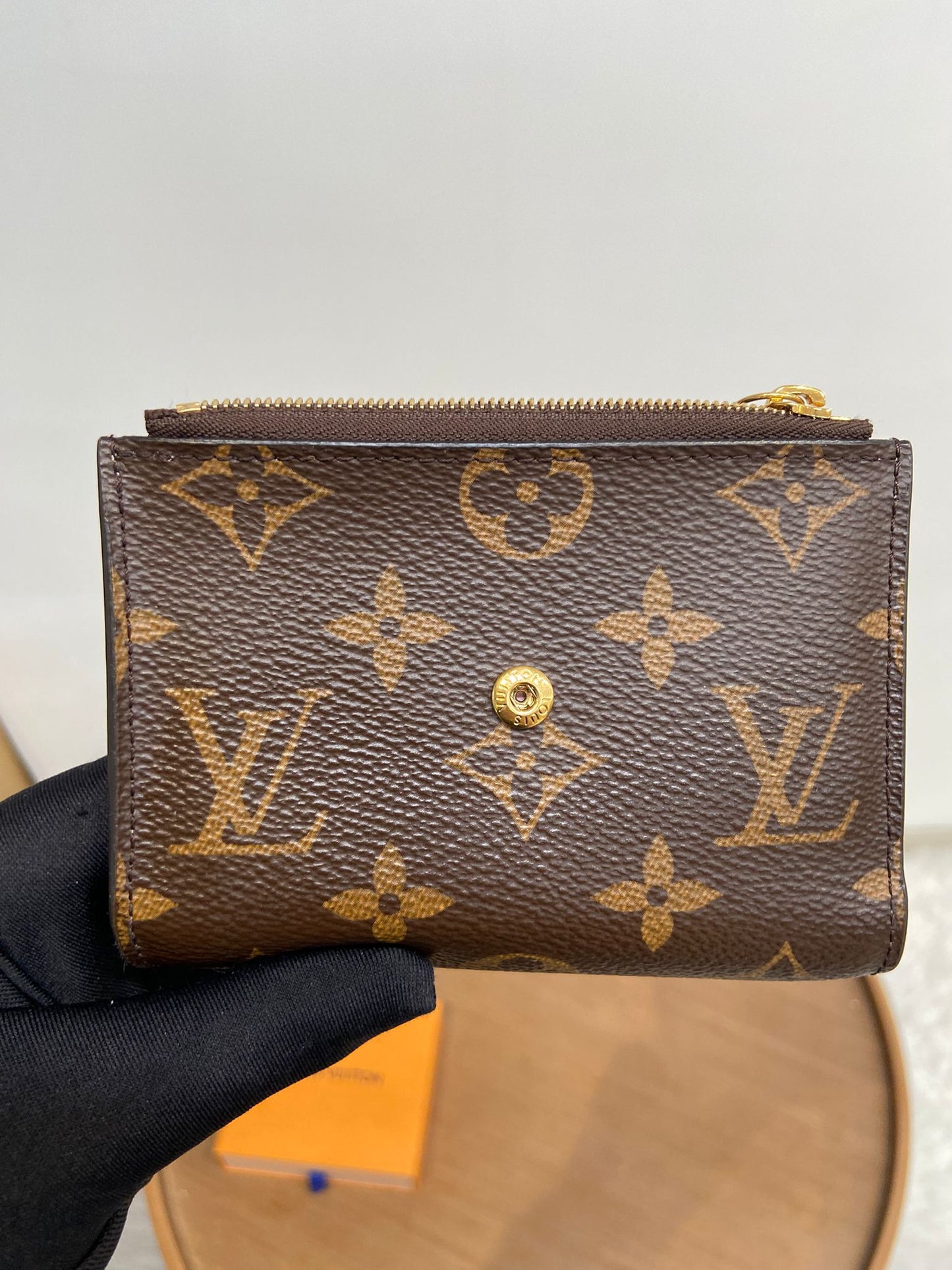 LV 老花三摺短銀包