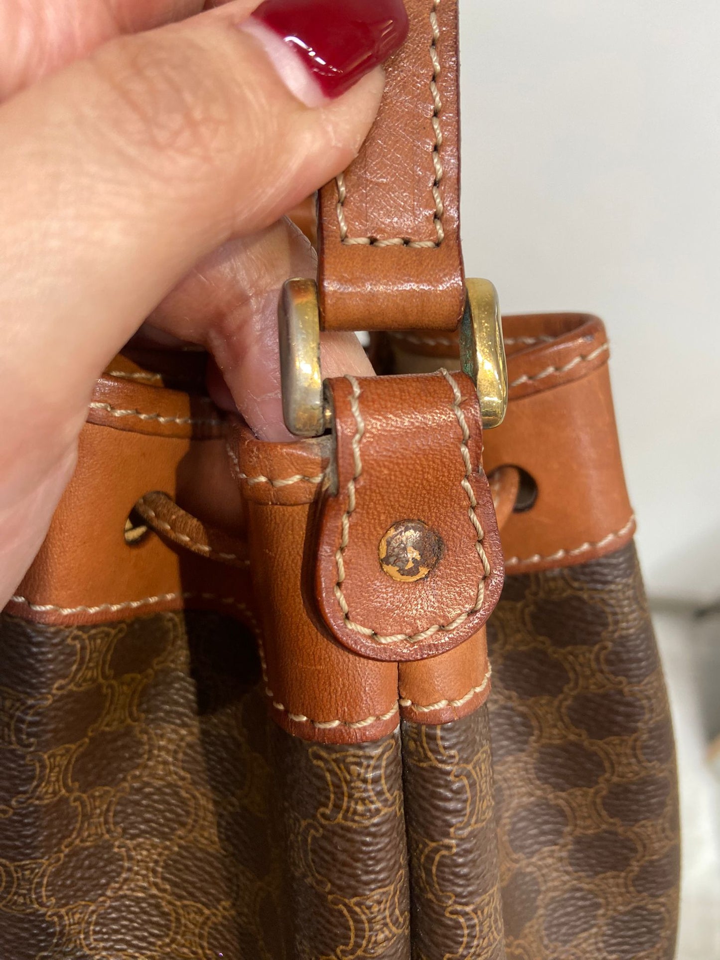 CELINE 老花斜孭水桶袋