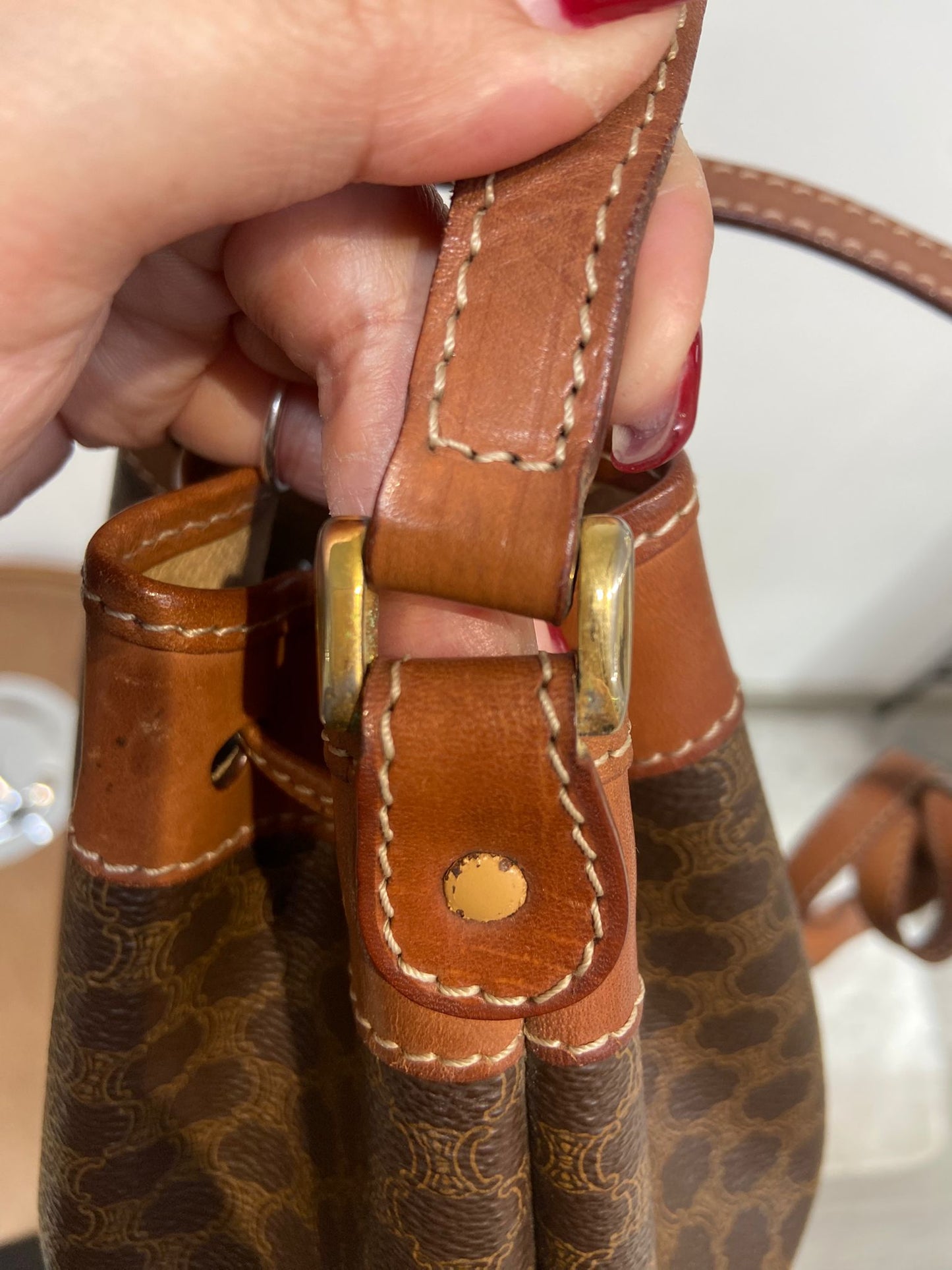 CELINE 老花斜孭水桶袋
