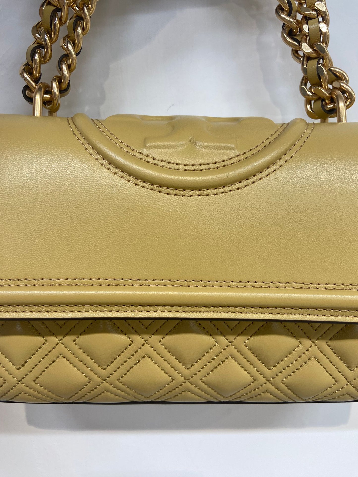 Tory Burch 奶黃色 鏈條袋