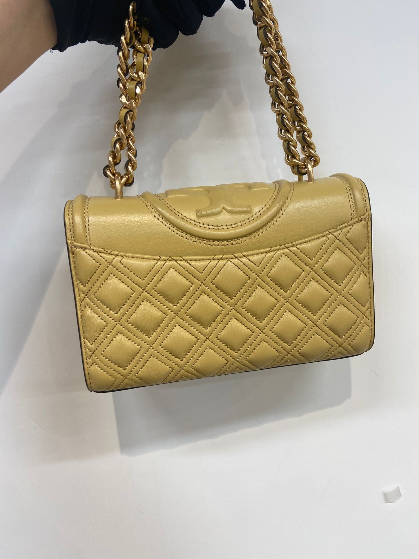 Tory Burch 奶黃色 鏈條袋