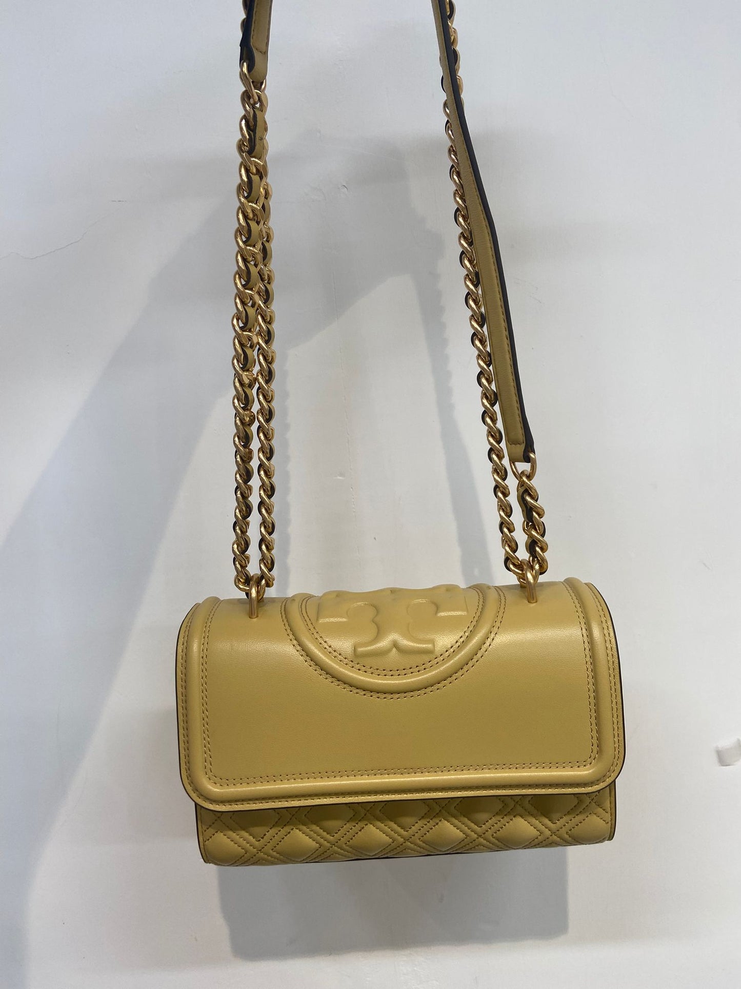 Tory Burch 奶黃色 鏈條袋