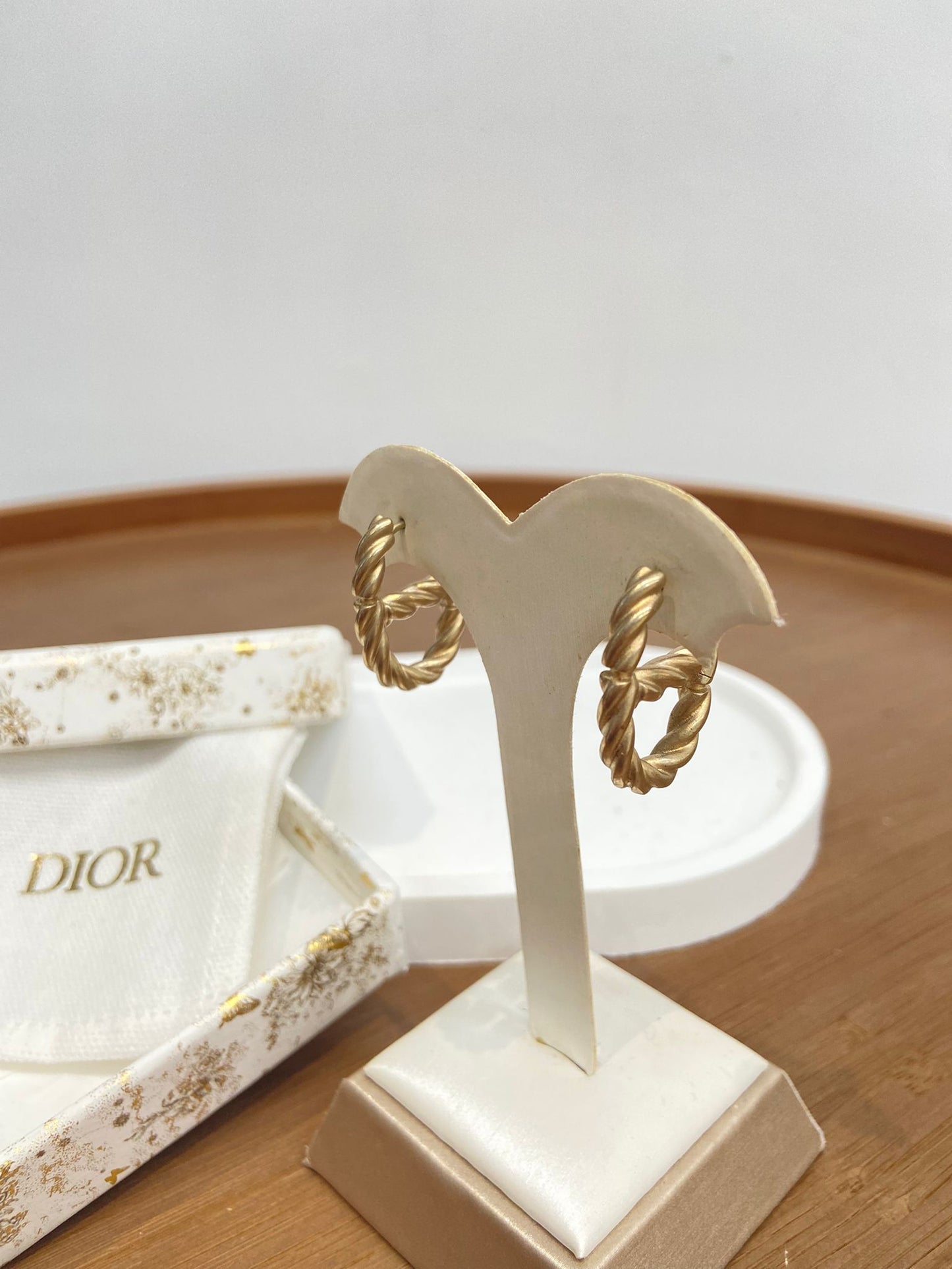 DIOR 麻花吊 耳環